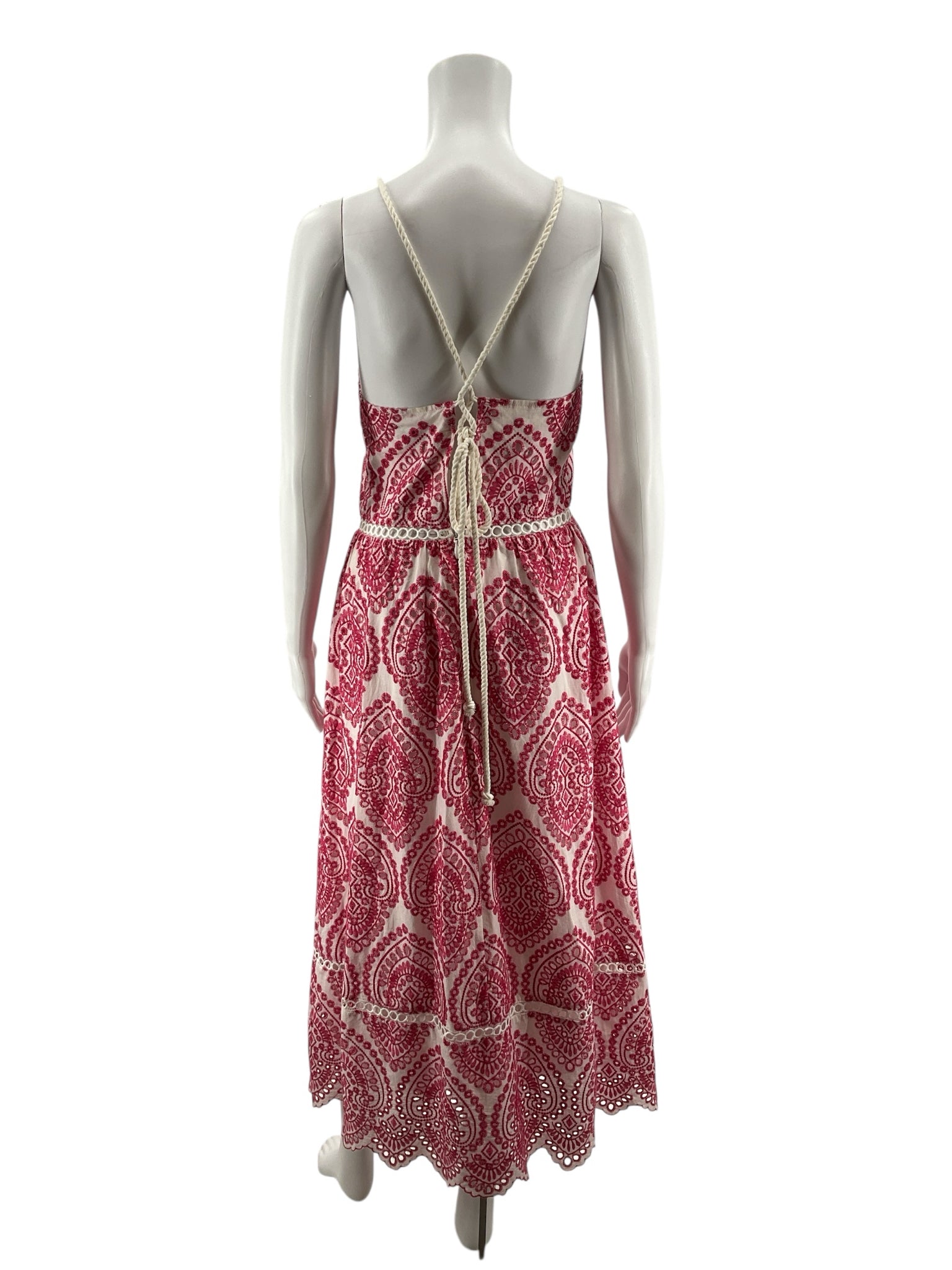 Adelyn Rae white/pink Maxi Lola Halter Eyelet Dress White Pink Size Small - Size S