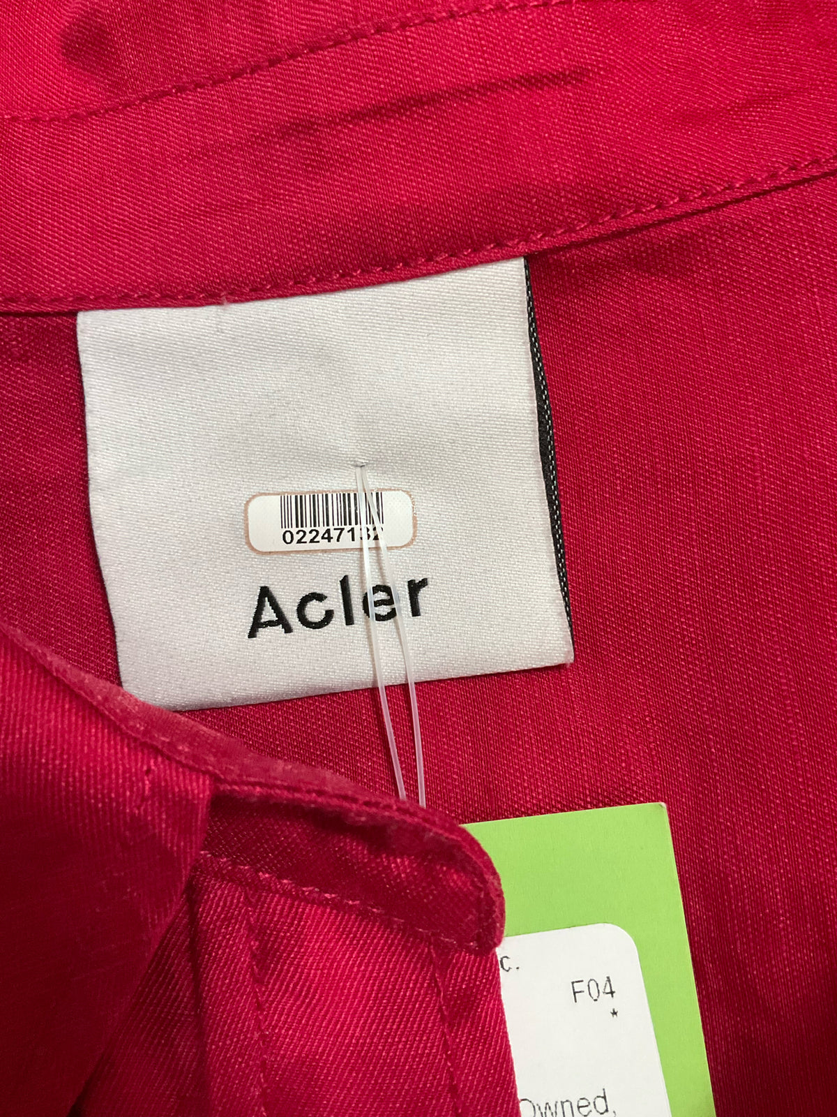 Acler Banks Fuschia Linen-Blend Belted Midi Shirtdress Size 8 - ONLINE ONLY