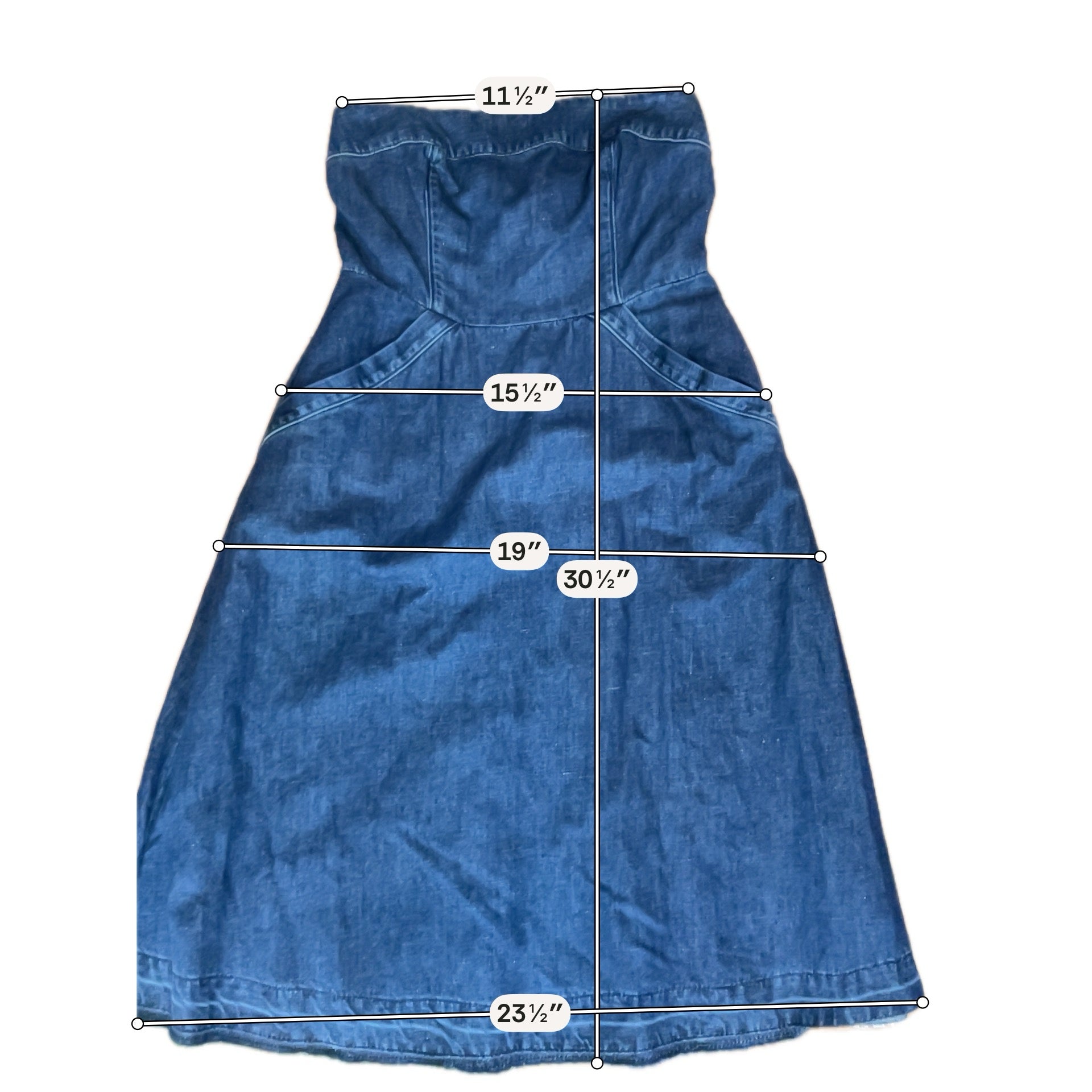 Holding Horses by Anthropologie Denim Strapless Sweetheart Dress 4P