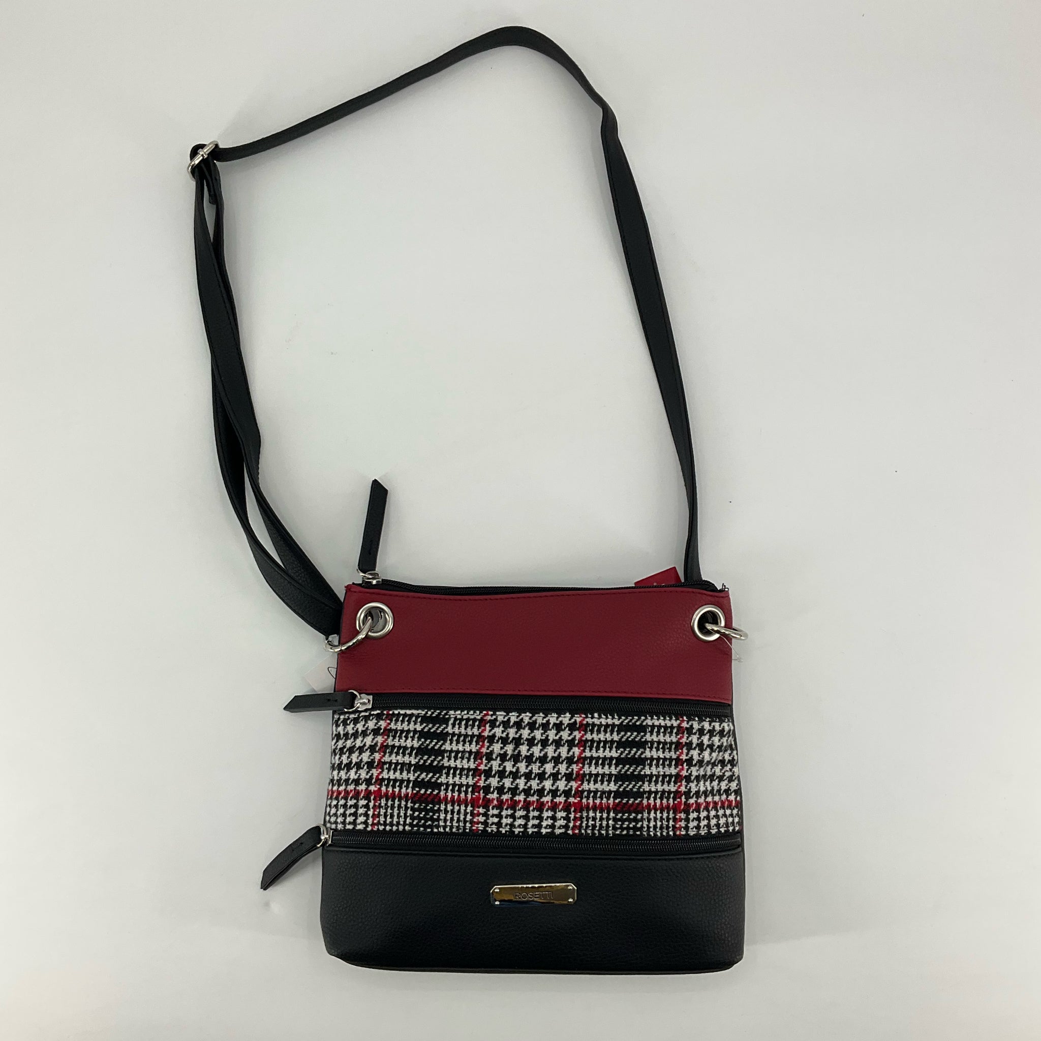 Rosetti Triple Play Houndstooth Colorblock Crossbody Bag NWT