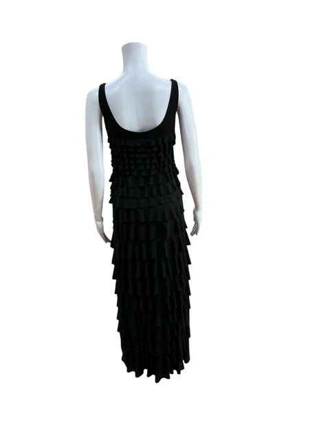 STYLE by Hélène Lagier Black Tiered Ruffle Maxi Dress Size XS- ONLINE ONLY