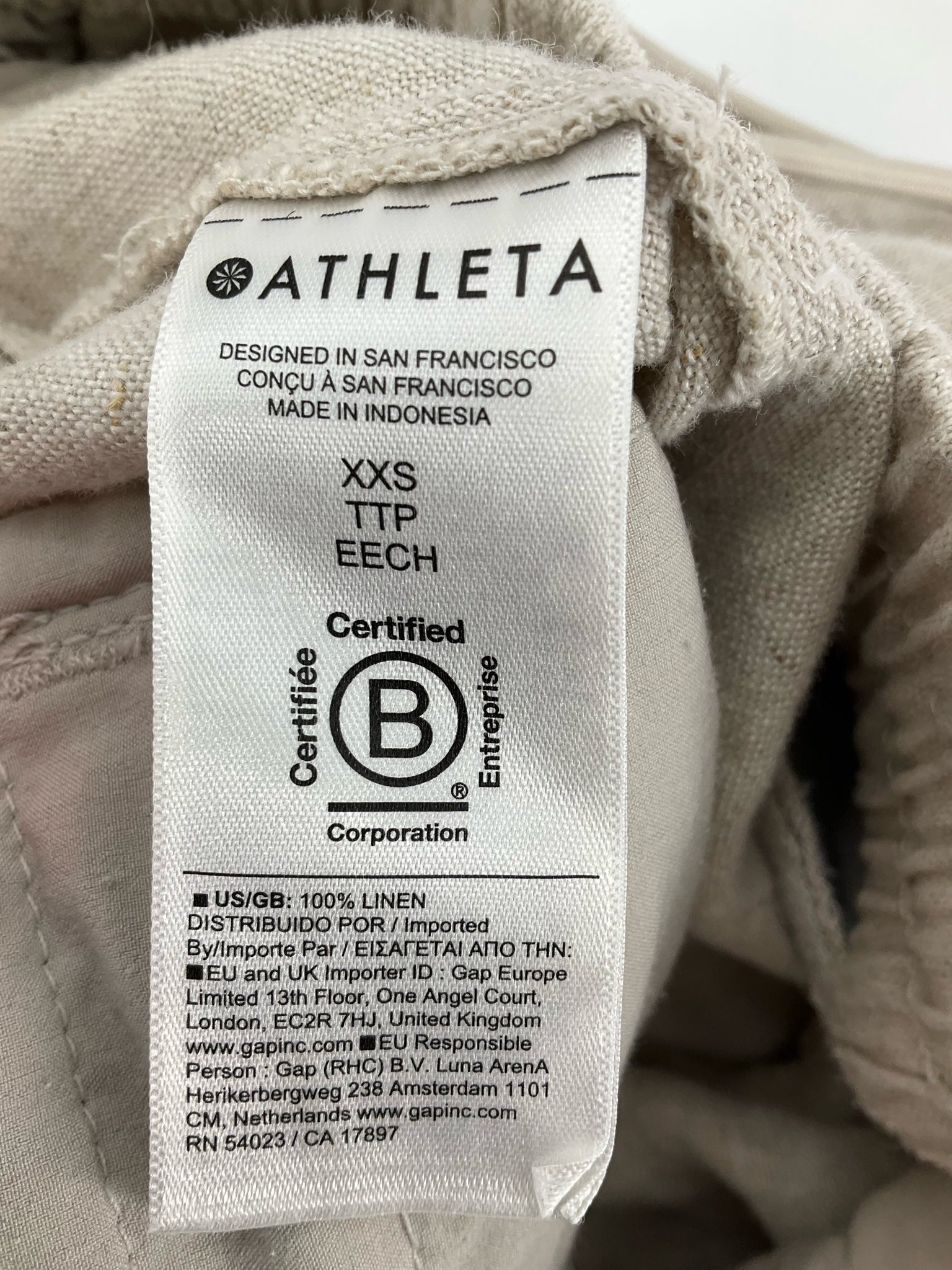Athleta Tan Shorts Cabo Linen Shorts Tan Drawstring Waist Size XXS - Size xxs