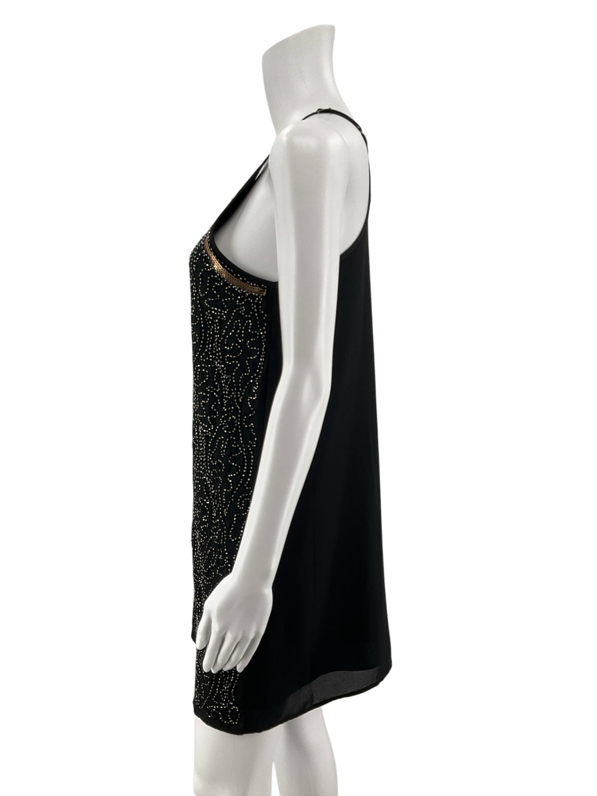 alfa™ Beaded Sequin Halter Neck Mini Dress XS Black Bronze - ONLINE ONLY