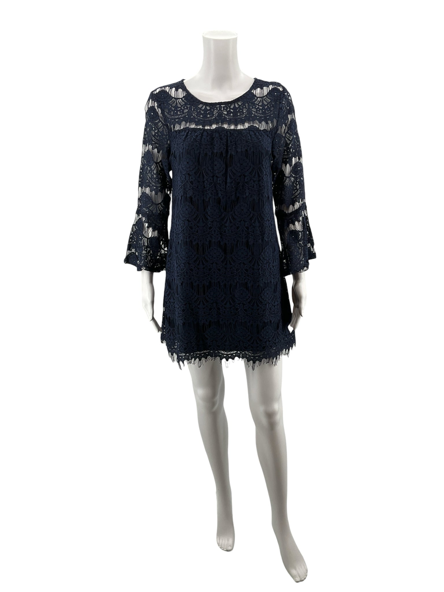 Speechless Navy Lace Pre-Owned Ladies Dress - Size Small