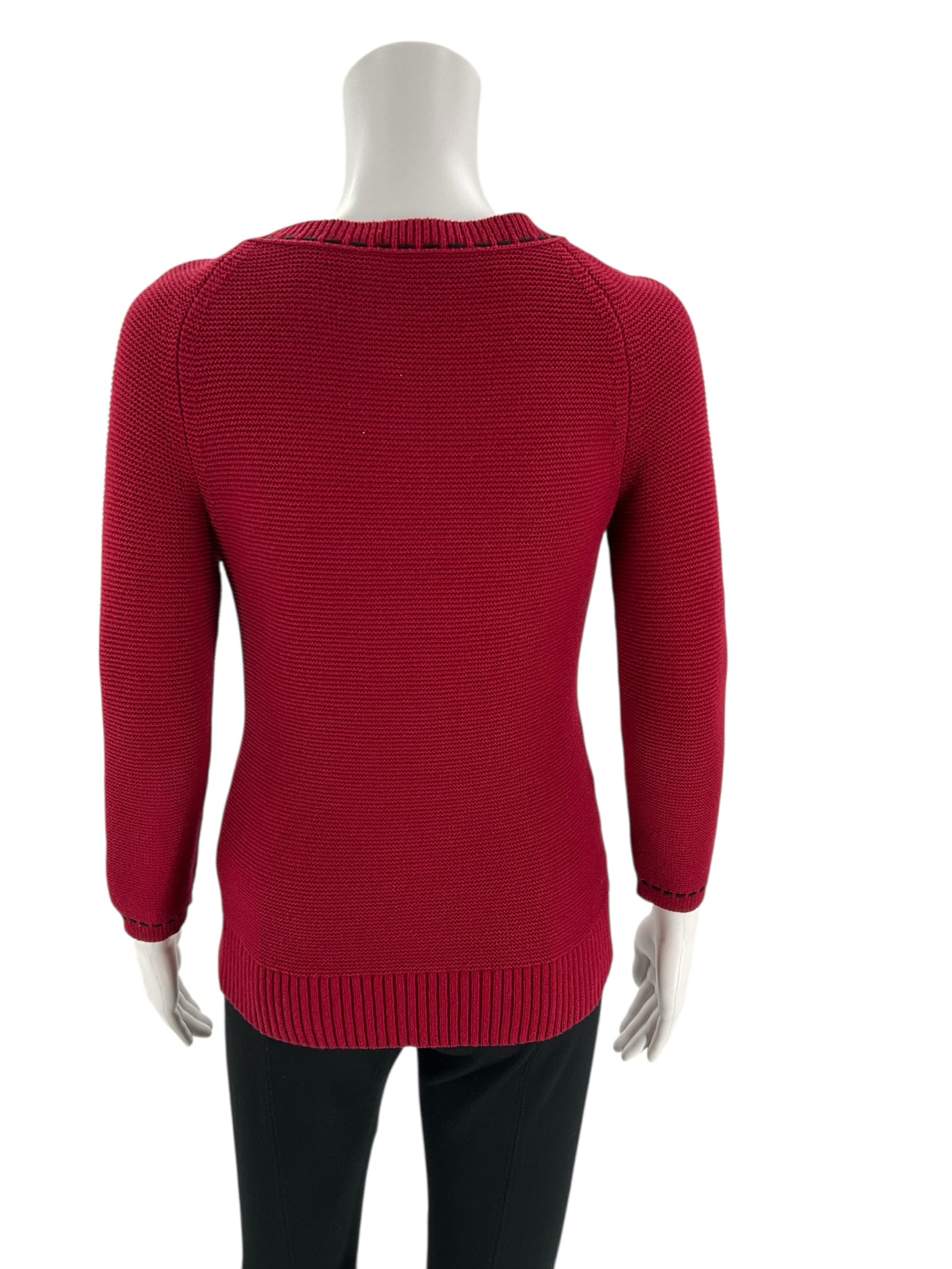 Loft Red Textured Ladies Pre-Owned Top - Size Small - Margaret’s Fine Consignment