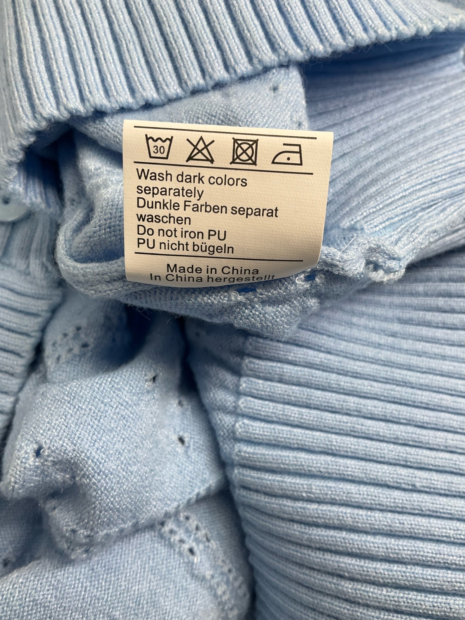 Grace Karin Sky Blue Solid Pre-Owned Ladies Casual Top - Size 2XL