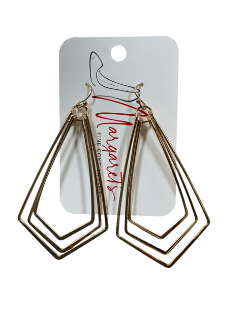 Maysart Fine Contours Hammered Gold Geometric Drop Earrings