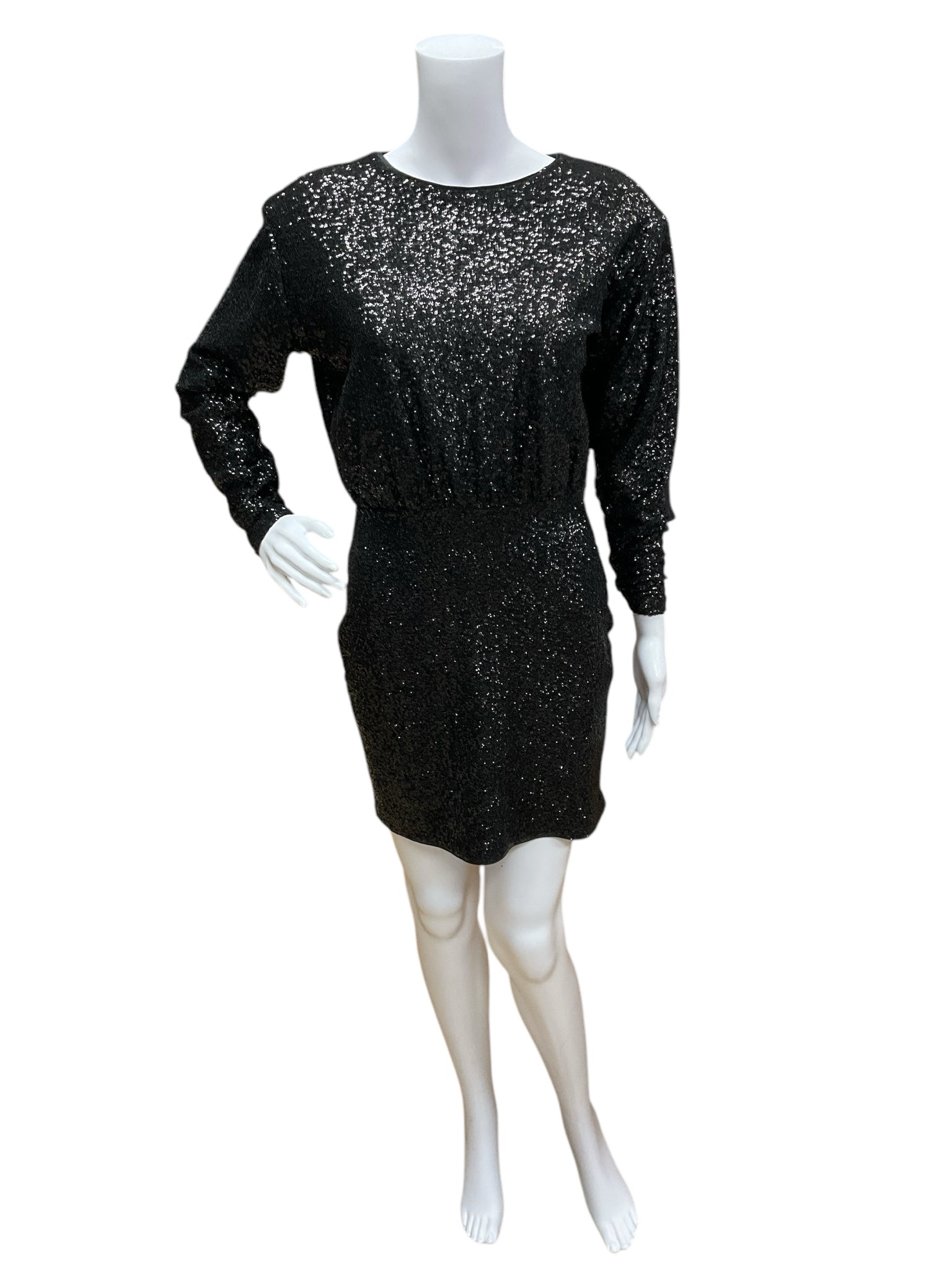 Express Size S Black Sequins Pre-Owned Dress