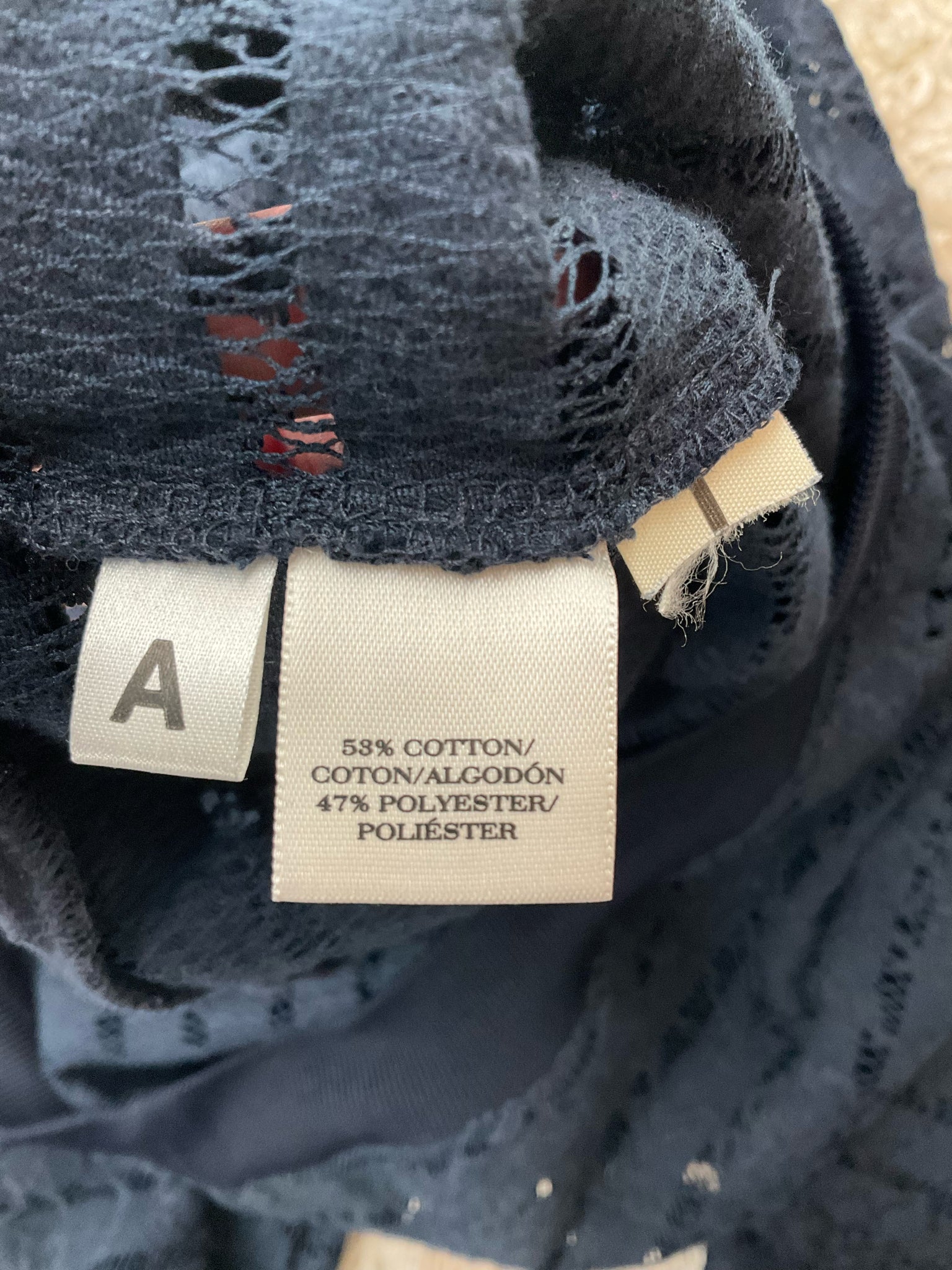 Ann Taylor Navy Lace Pre-Owned Ladies Top - Size Medium - Margaret’s Fine Consignment