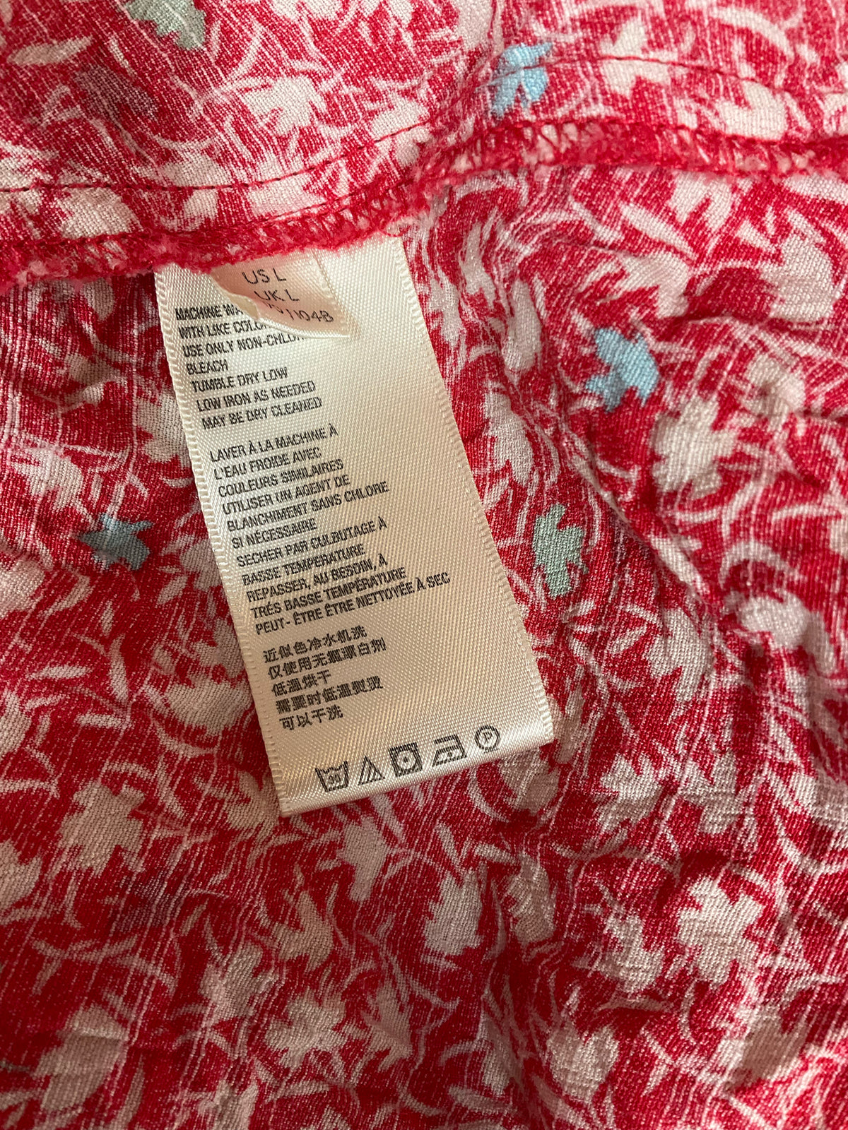 Free People Pink & Tan Floral Boho V-Neck Mini Dress | Size Large - ONLINE ONLY