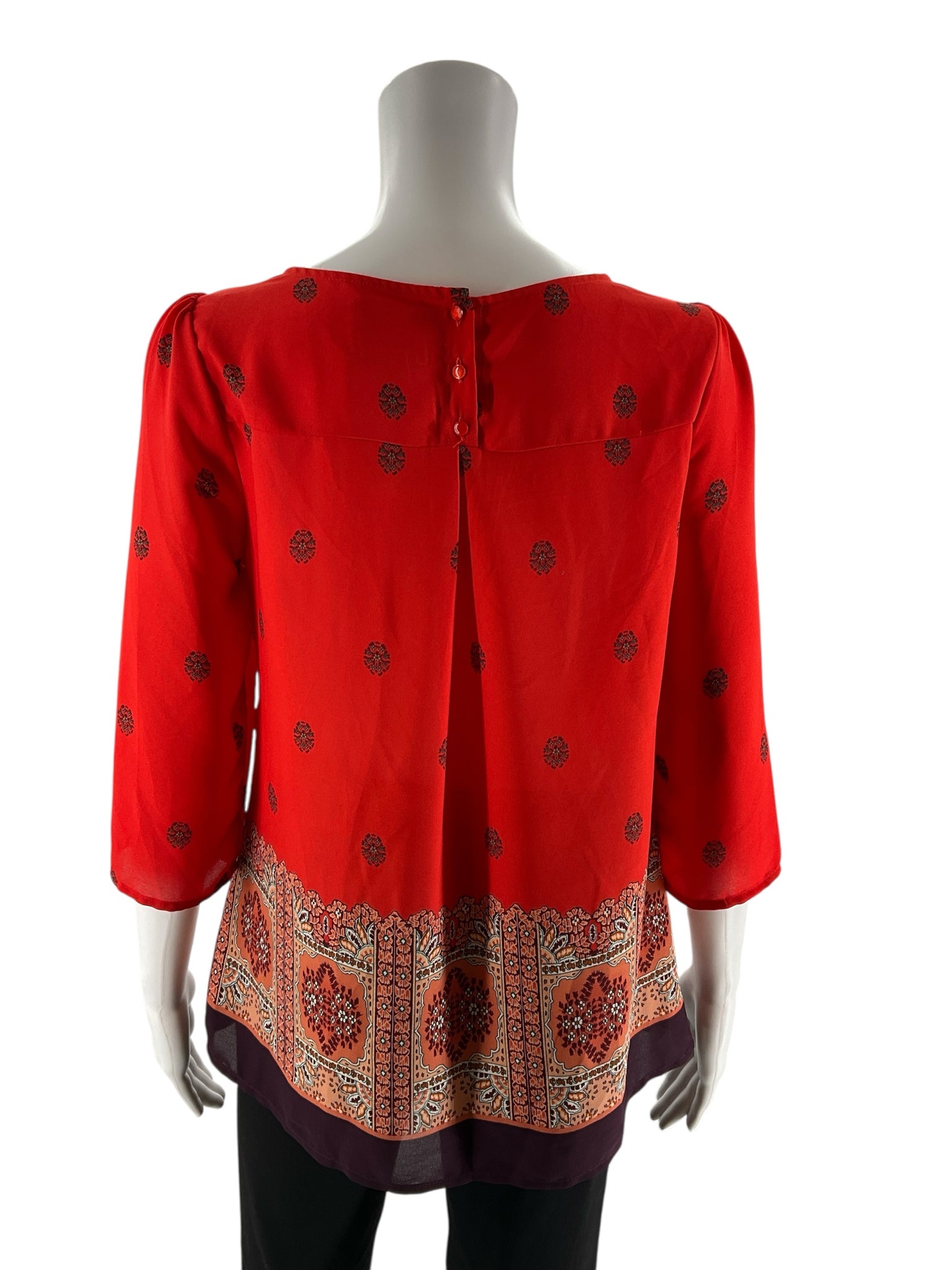 Maeve Red Print Pre-Owned Ladies Top - Size 4