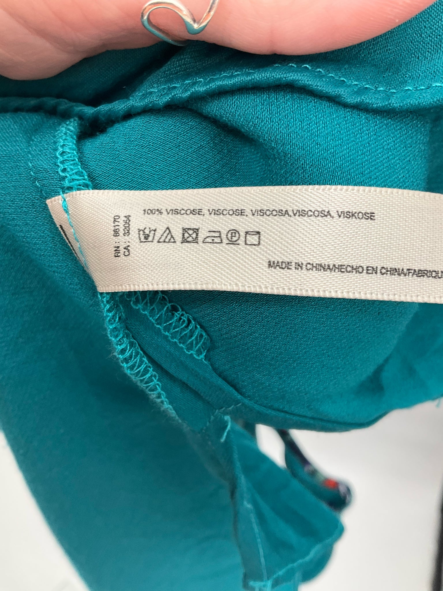 Floreat by Anthropologie Teal Sleeveless Teal Viscose High-Low Tank Top Size Medium - Size M