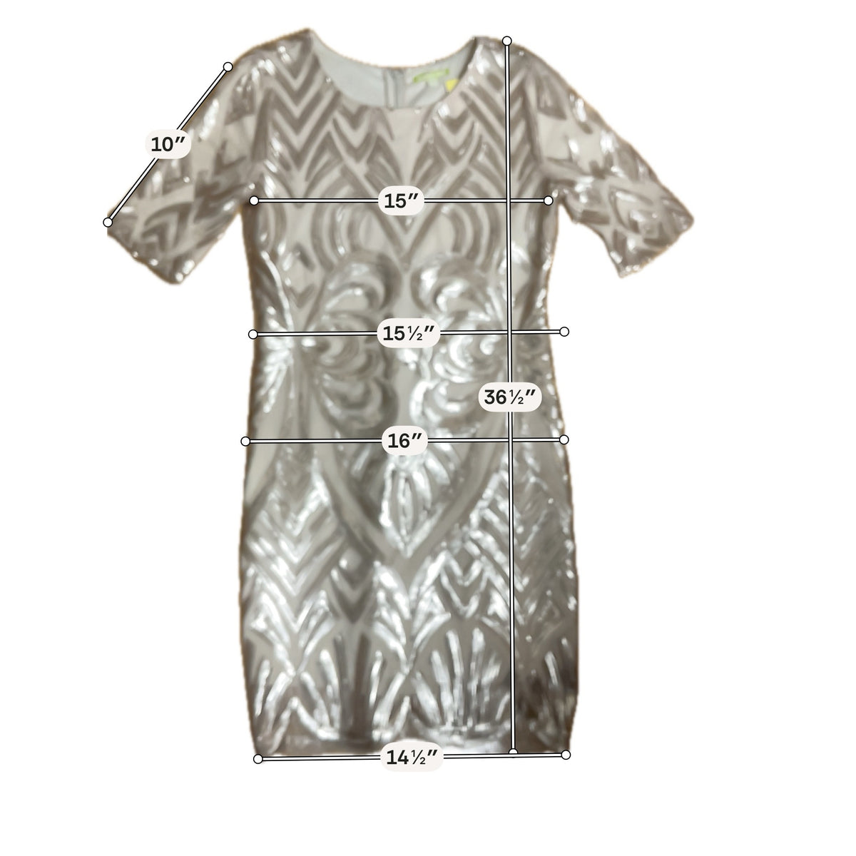 Gianni Bini Champagne Sequin Art Deco Cocktail Dress- ONLINE ONLY