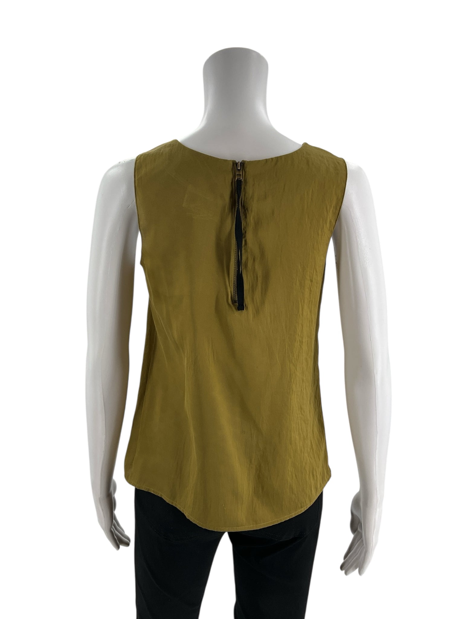 Ann Taylor LOFT Petite Twist Knot Sleeveless Shell Top Olive Green Size XS Petite