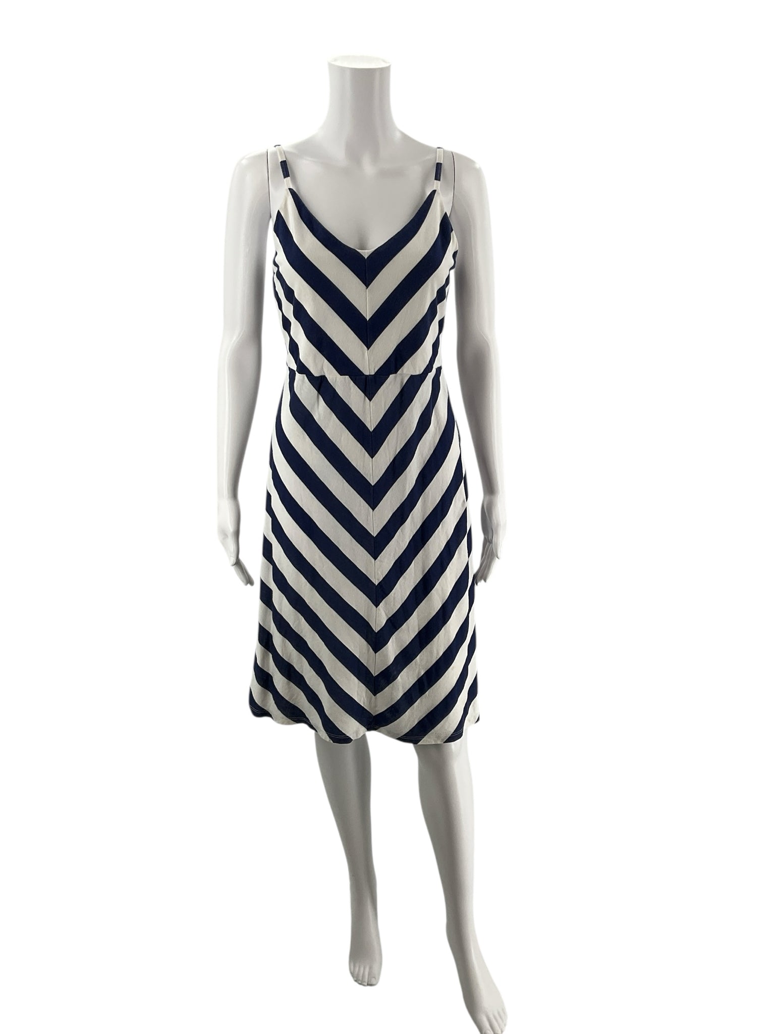 Old Navy White/Blue Stripe Pre-Owned Ladies Dress - Size Medium - Margaret’s Fine Consignment