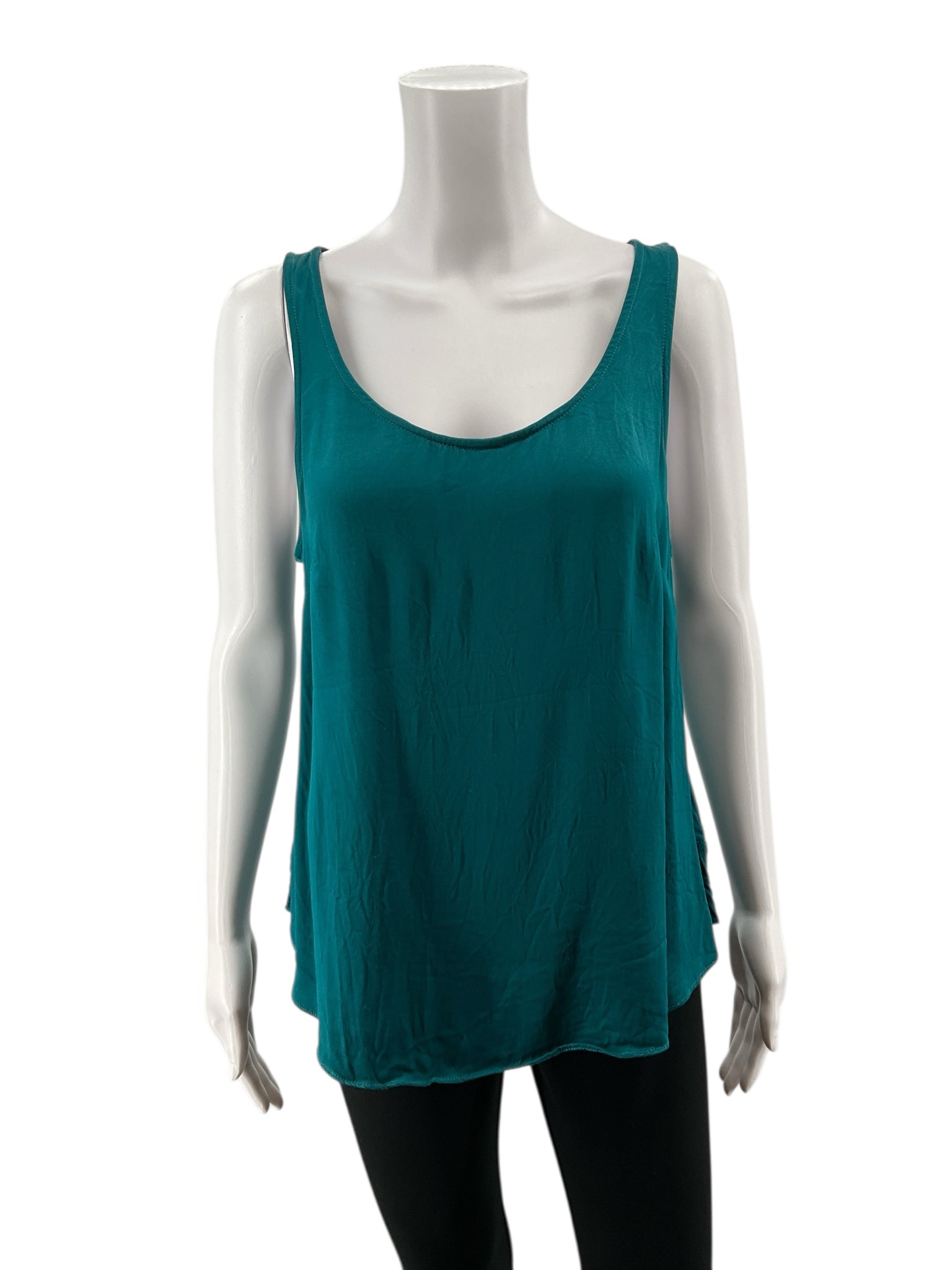 Floreat by Anthropologie Teal Sleeveless Teal Viscose High-Low Tank Top Size Medium - Size M