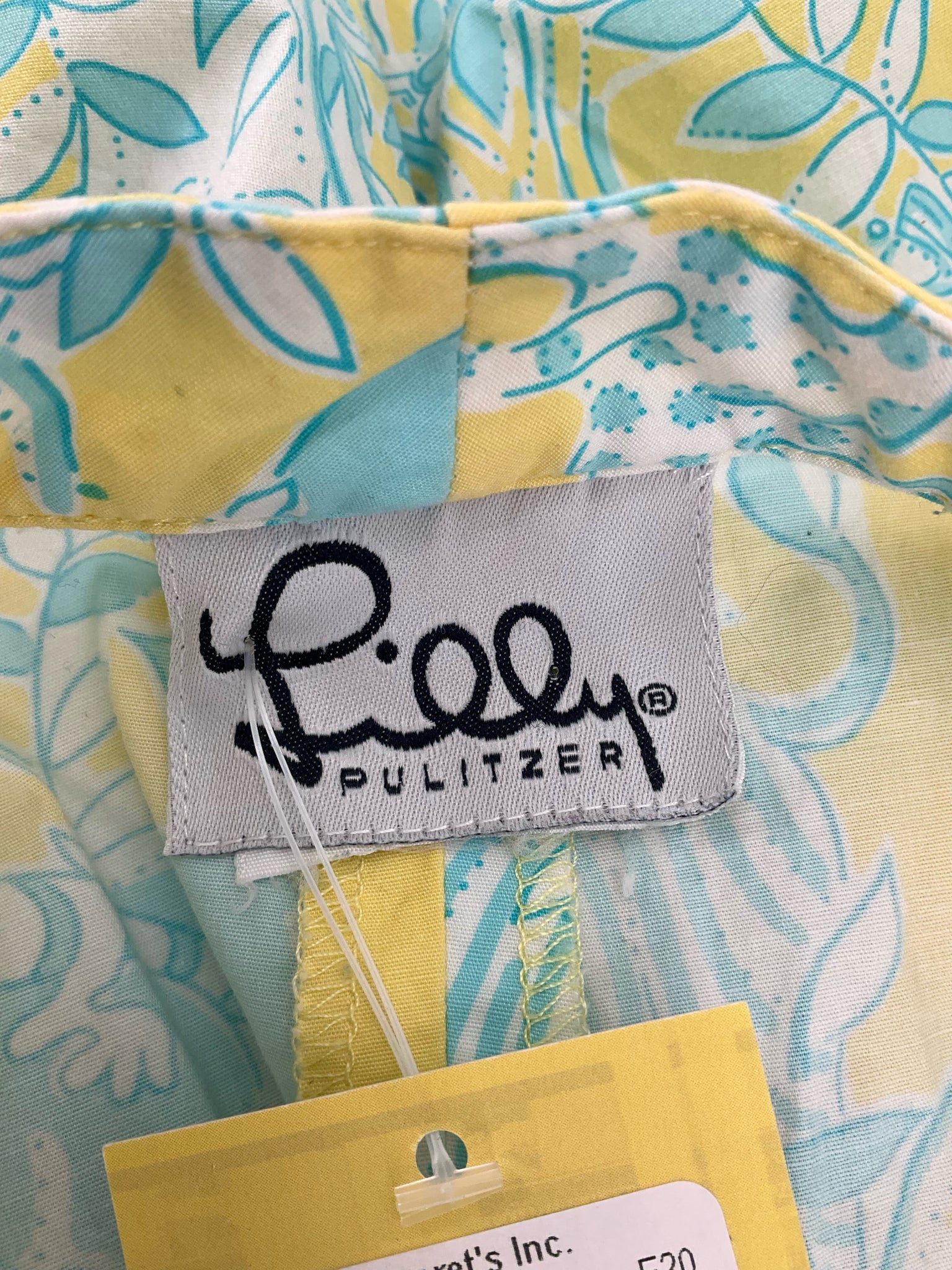 Lilly Pulitzer Size 8 yellow/aqua animals Pre-Owned Pants - Downstairs