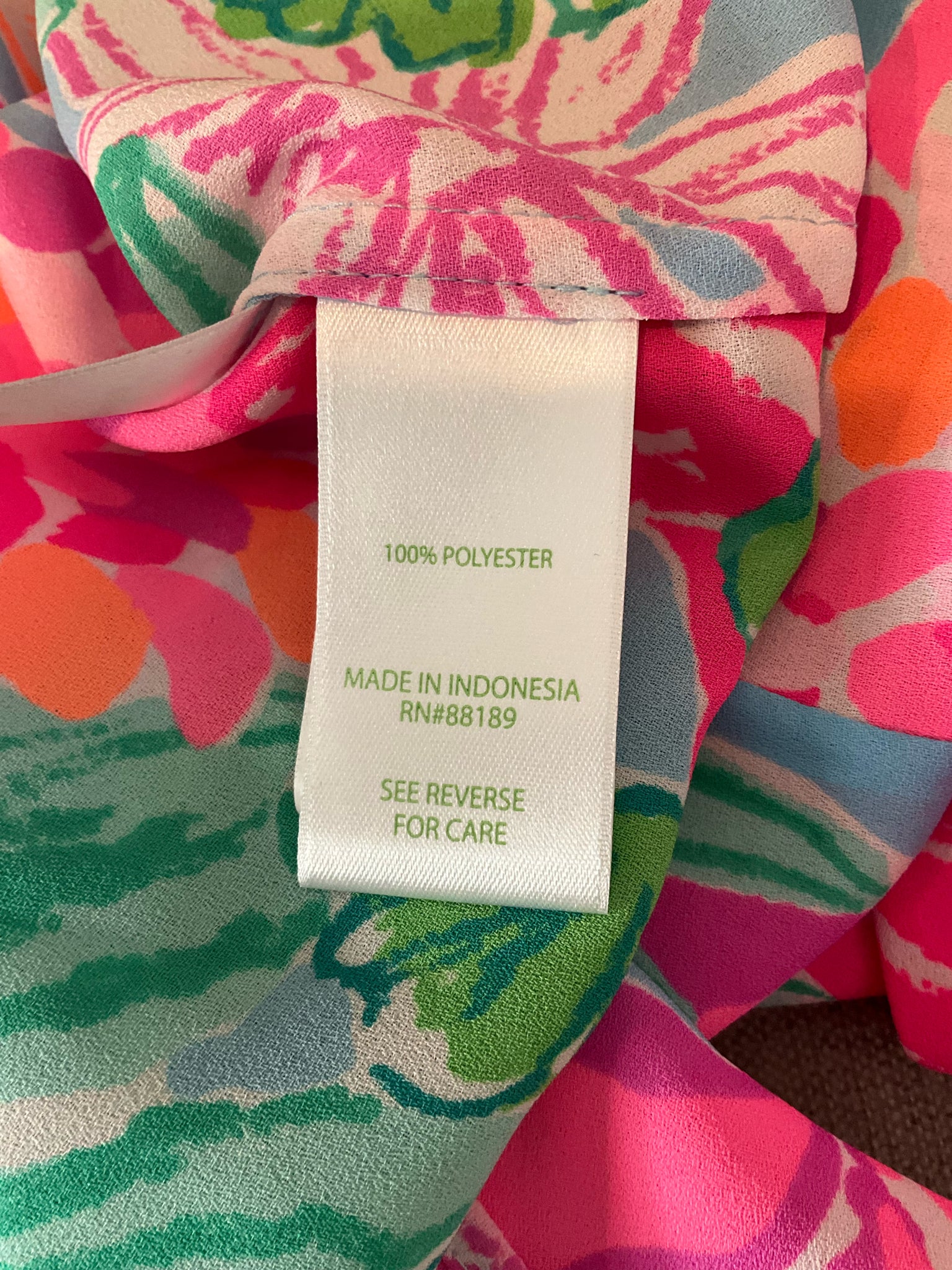Lilly Pulitzer Katrina Tunic Top Floral Print Pink Blue Size Large