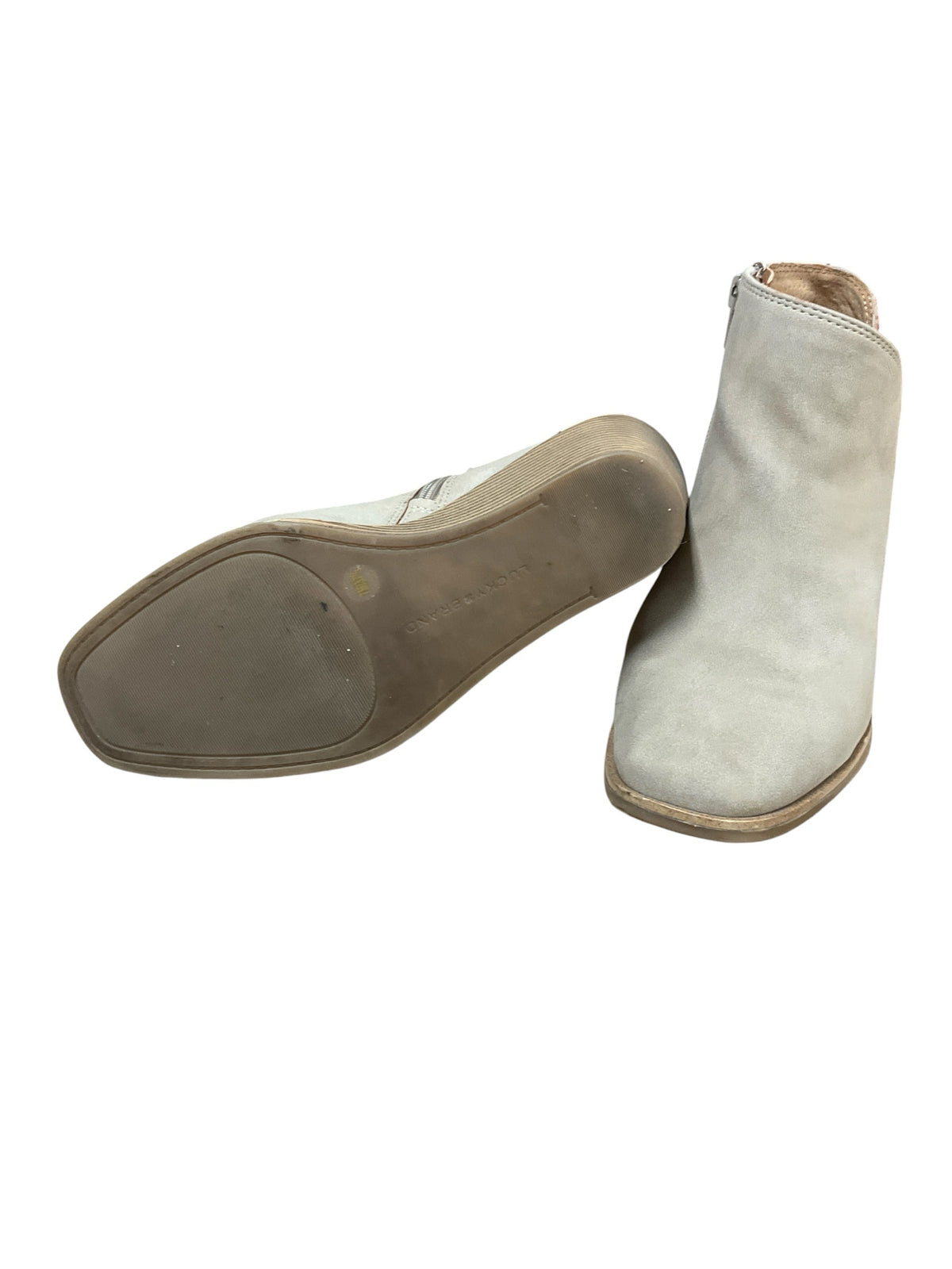 Lucky Brand Womens Tan Suede Wedge Ankle Booties | Size 8 M