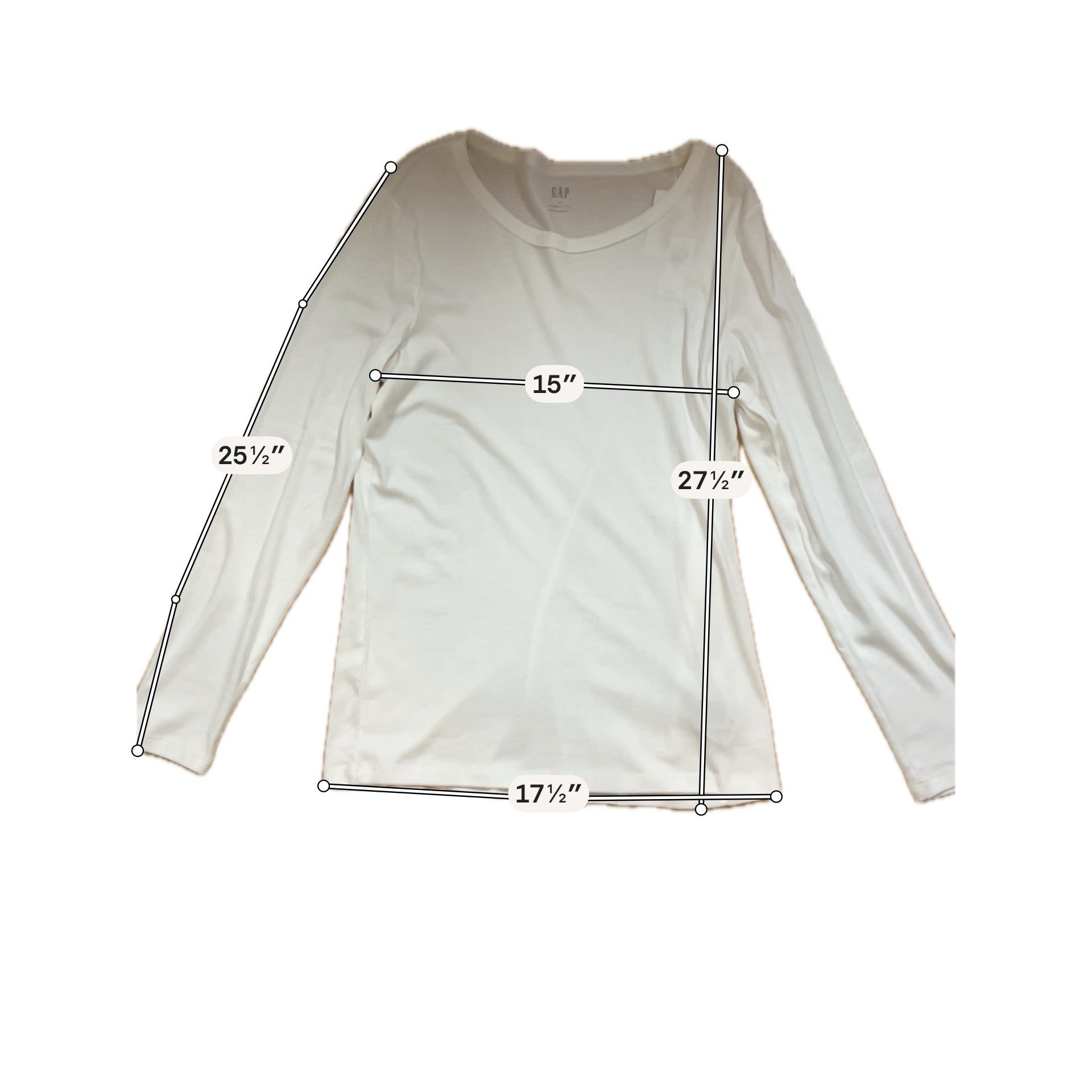 Gap Favorite Tee Long Sleeve T-Shirt XL White NWT Cotton Modal Blend