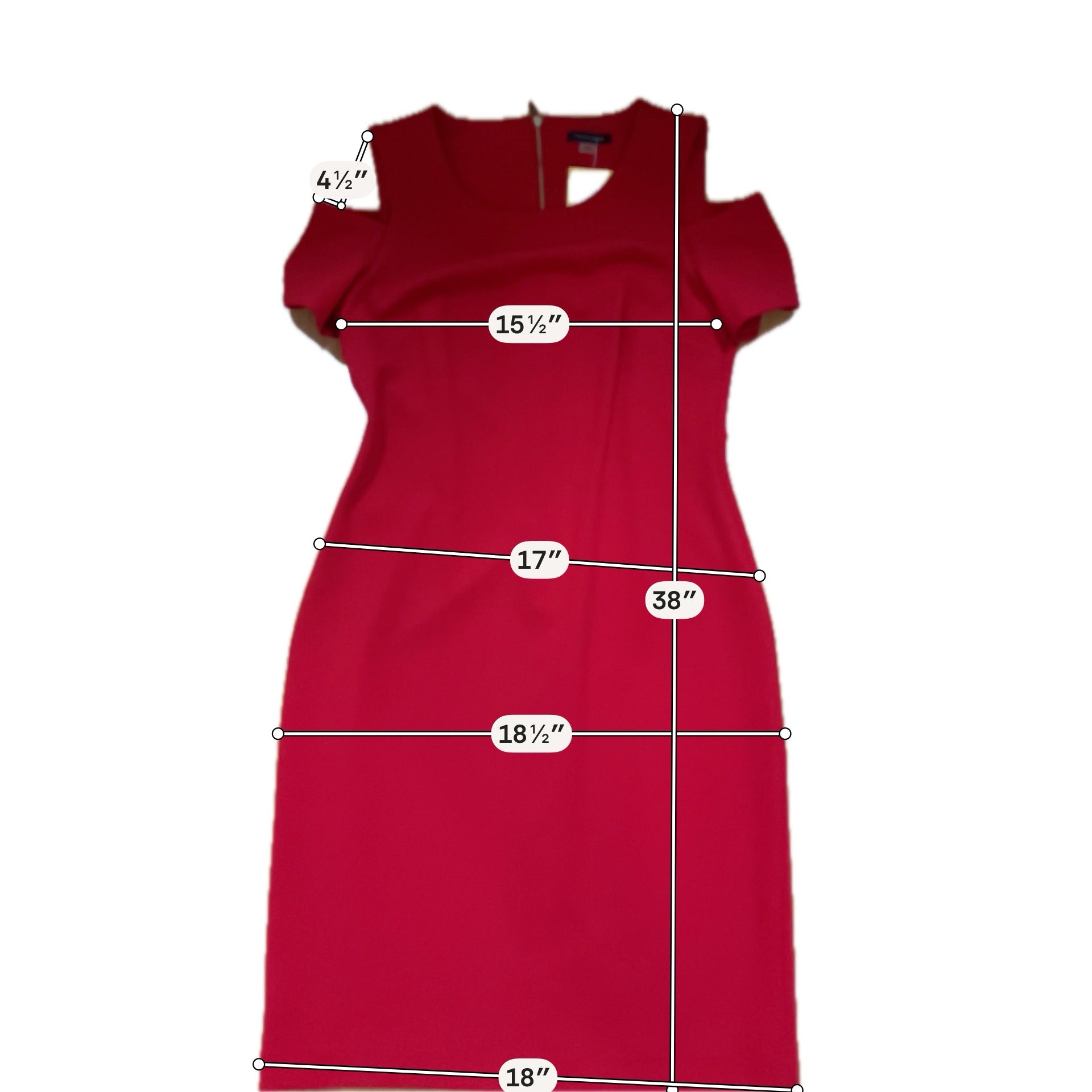 Tommy Hilfiger Red Cold Shoulder Ponte Knit Sheath Dress Size 10