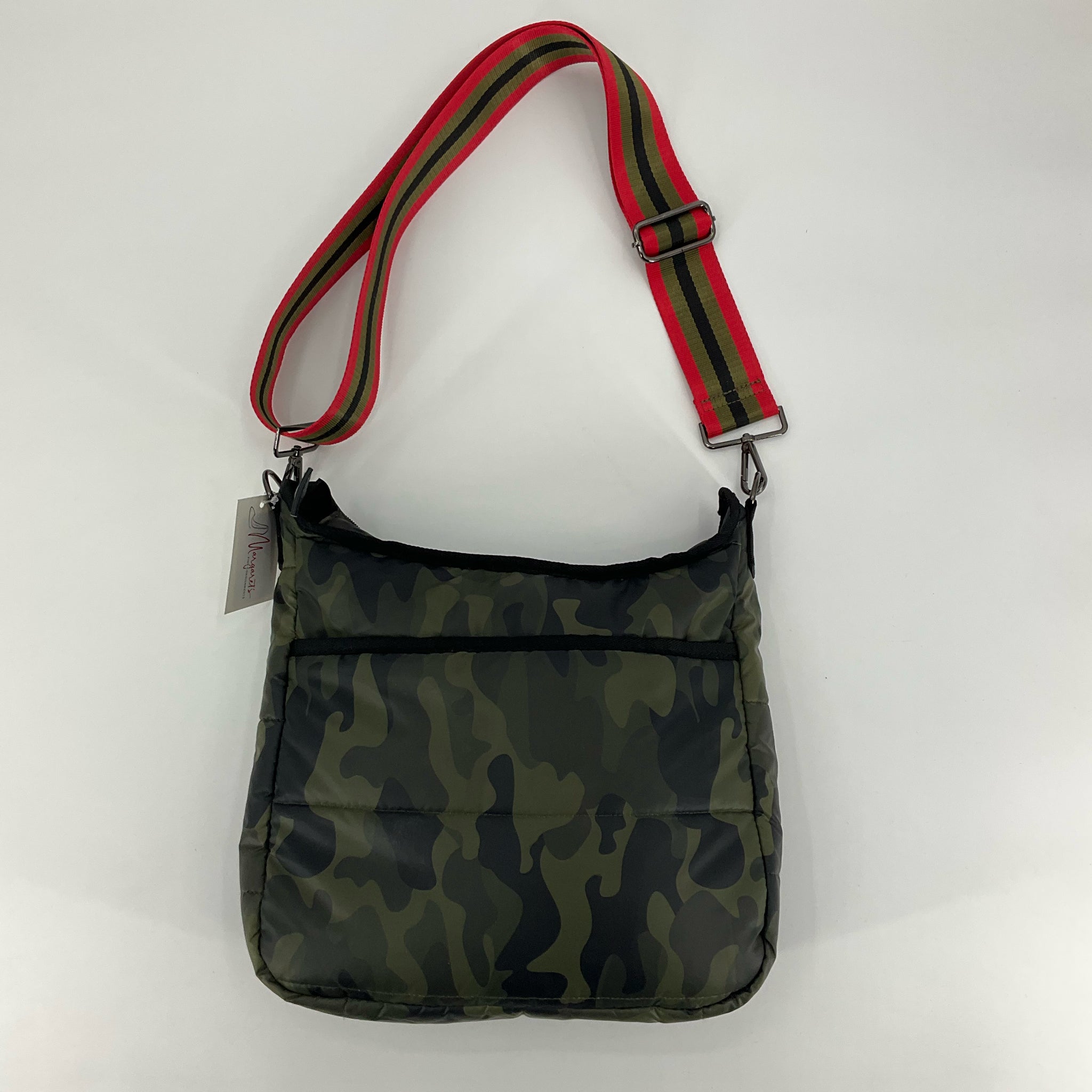 Haute Shore Meganari Camo Neoprene Crossbody Bag with Striped Strap