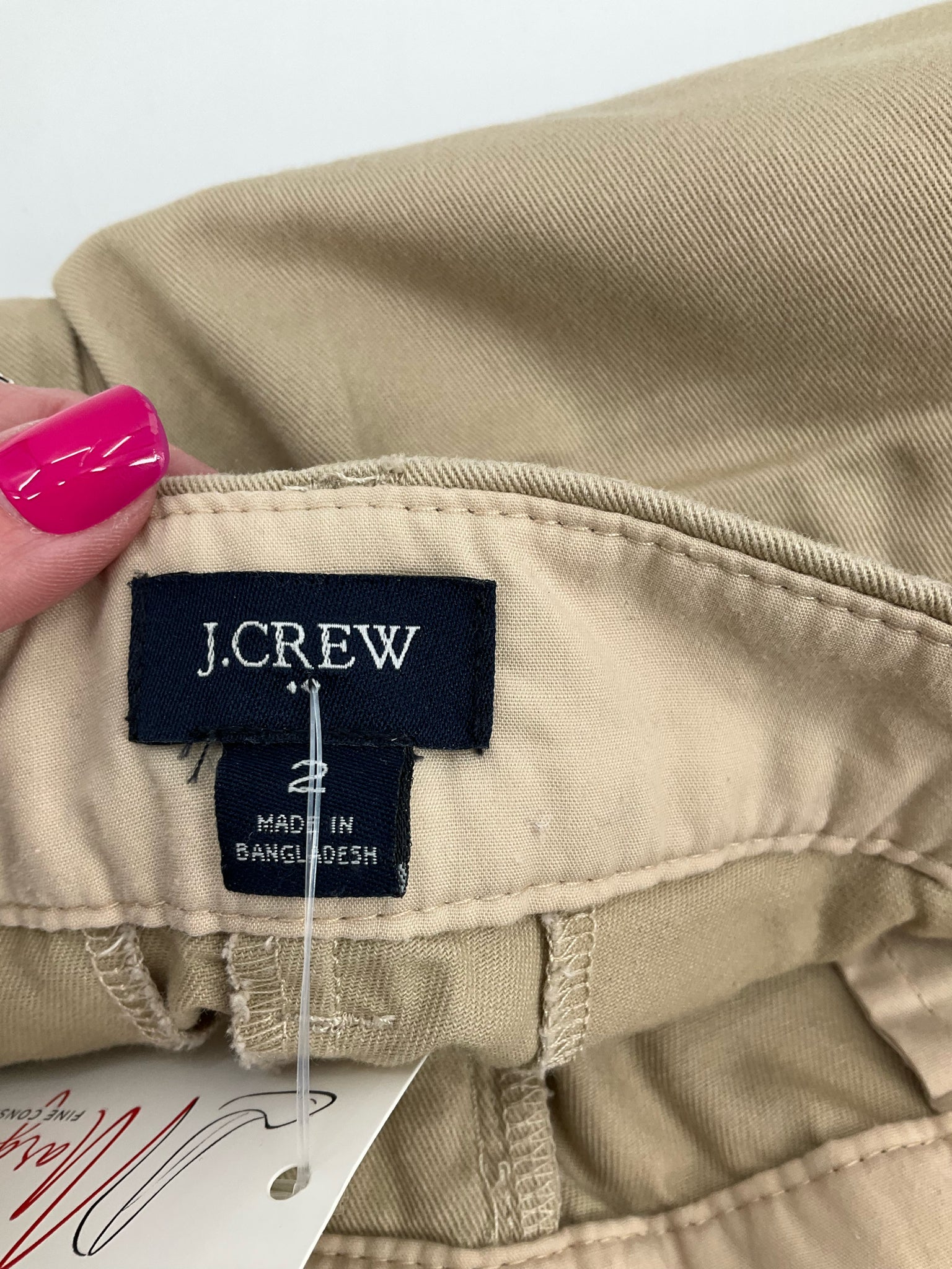 J.Crew Classic Chino Shorts Khaki Cotton Mid Rise Size 2