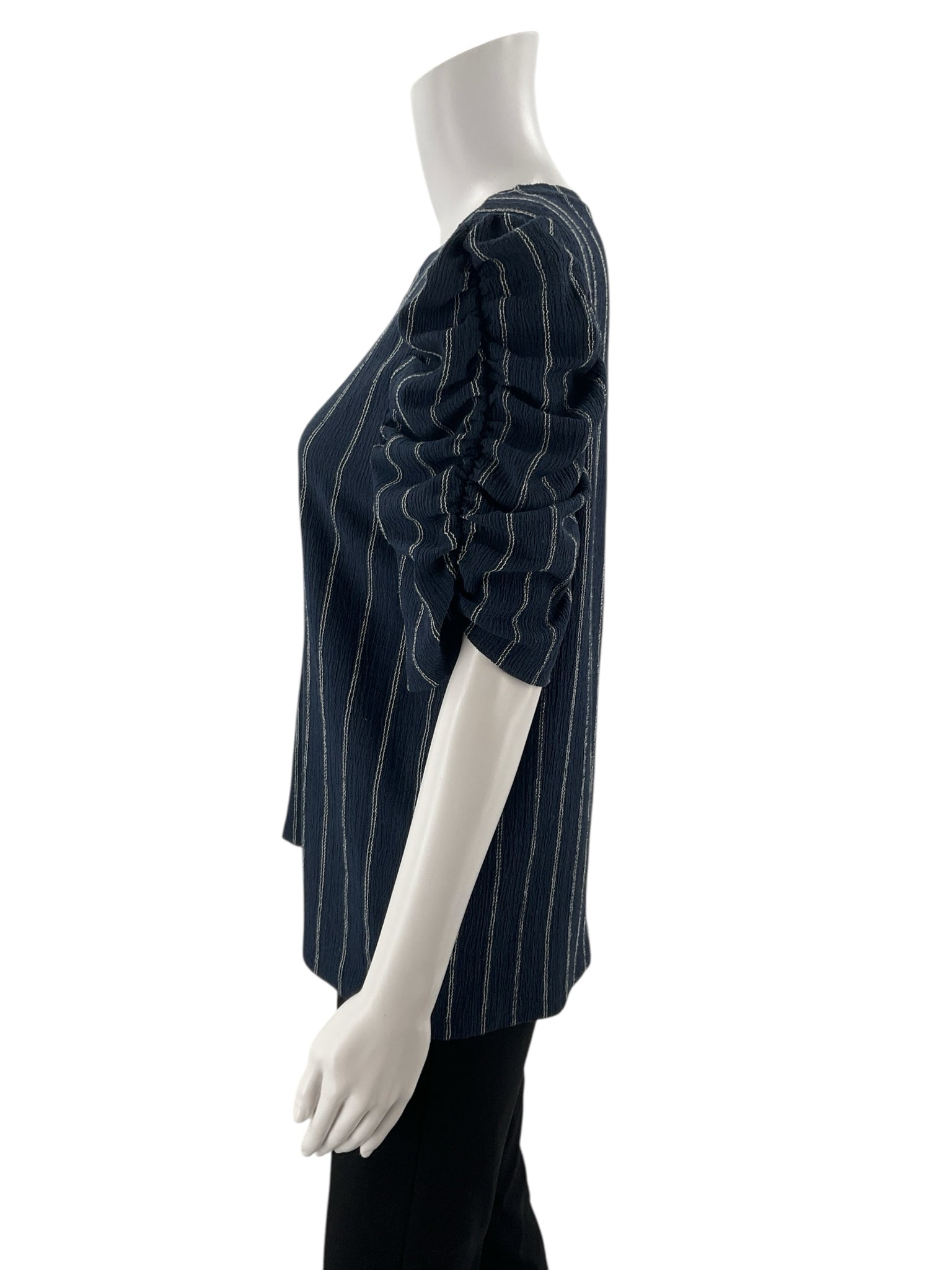 Loft Navy/White Striped Pre-Owned Ladies Top - Size XL