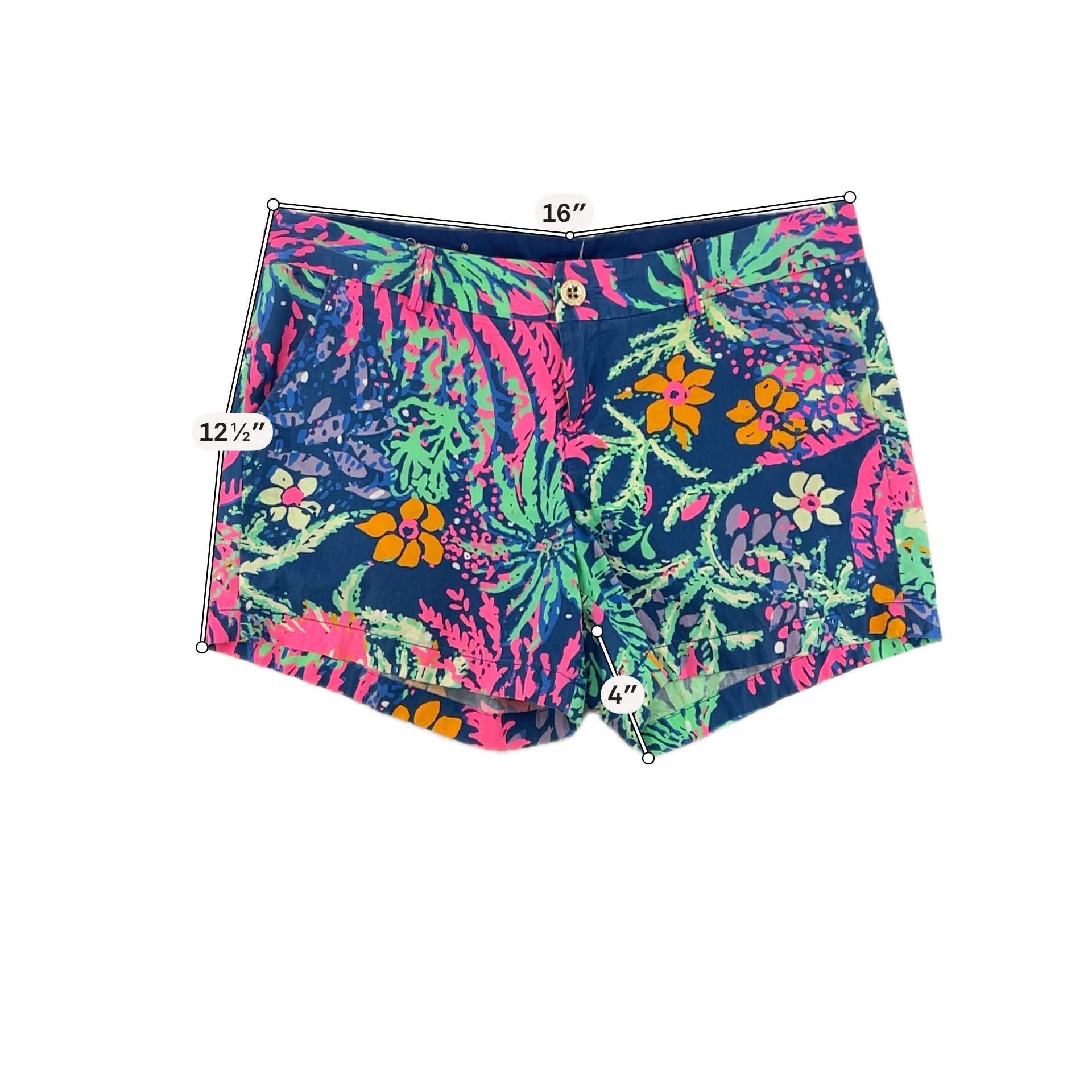 Lilly Pulitzer Size 10 blue/multi Floral Shorts