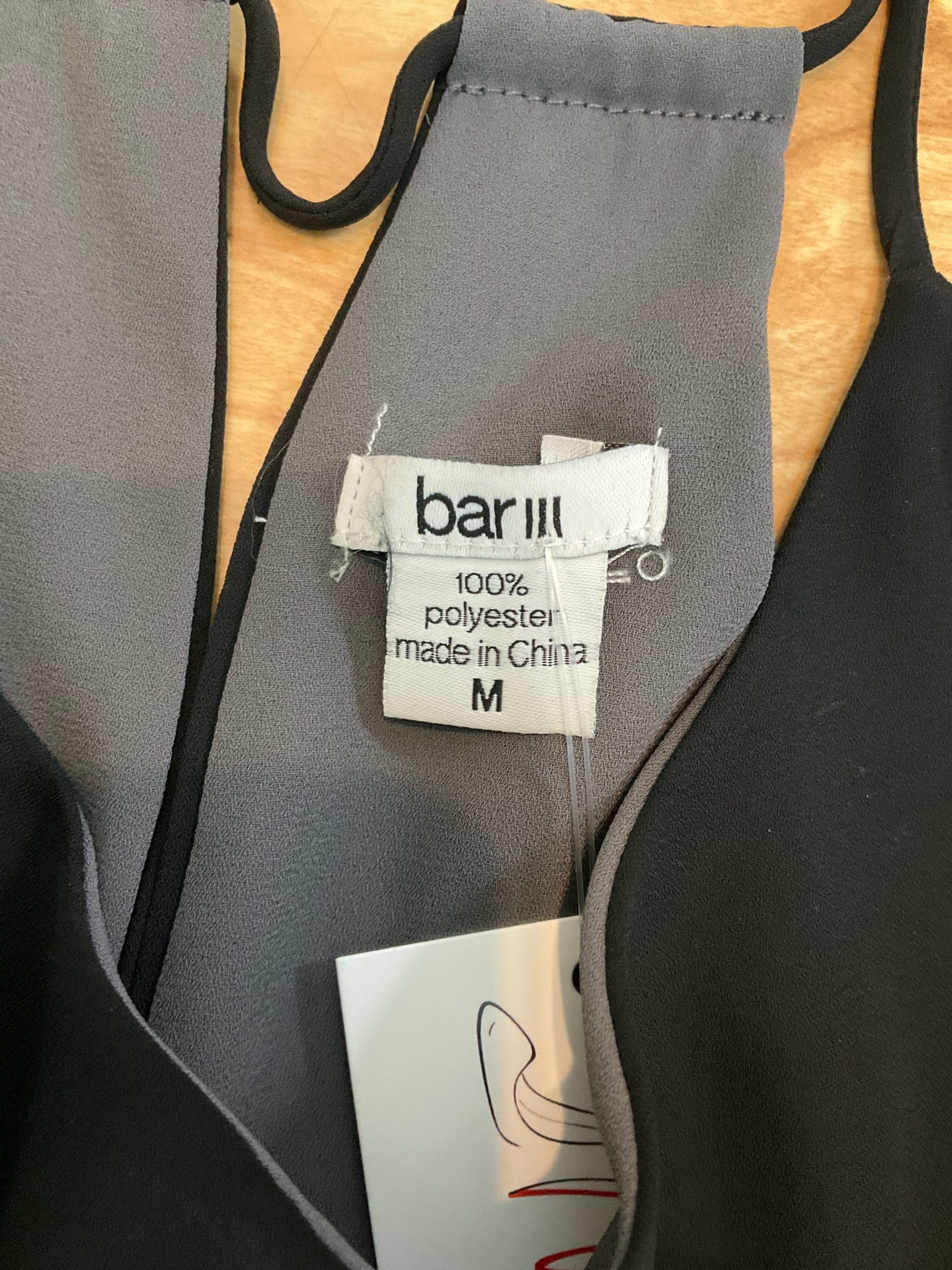 Bar III Black V-Neck Spaghetti Strap Cami Top Size Medium