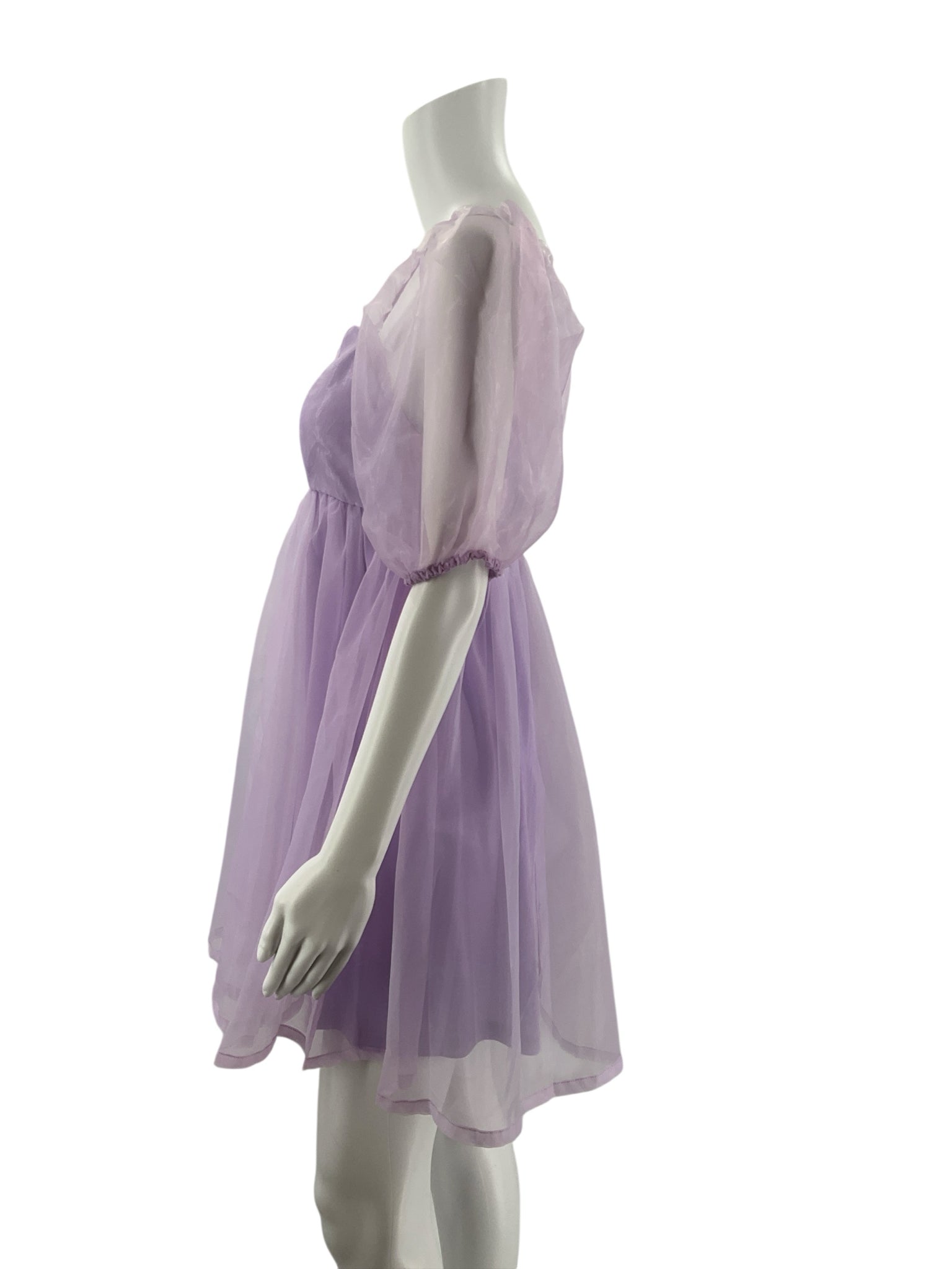 TCEC Lavender Puff Sleeve Babydoll Mini Dress Size Small - ONLINE ONLY