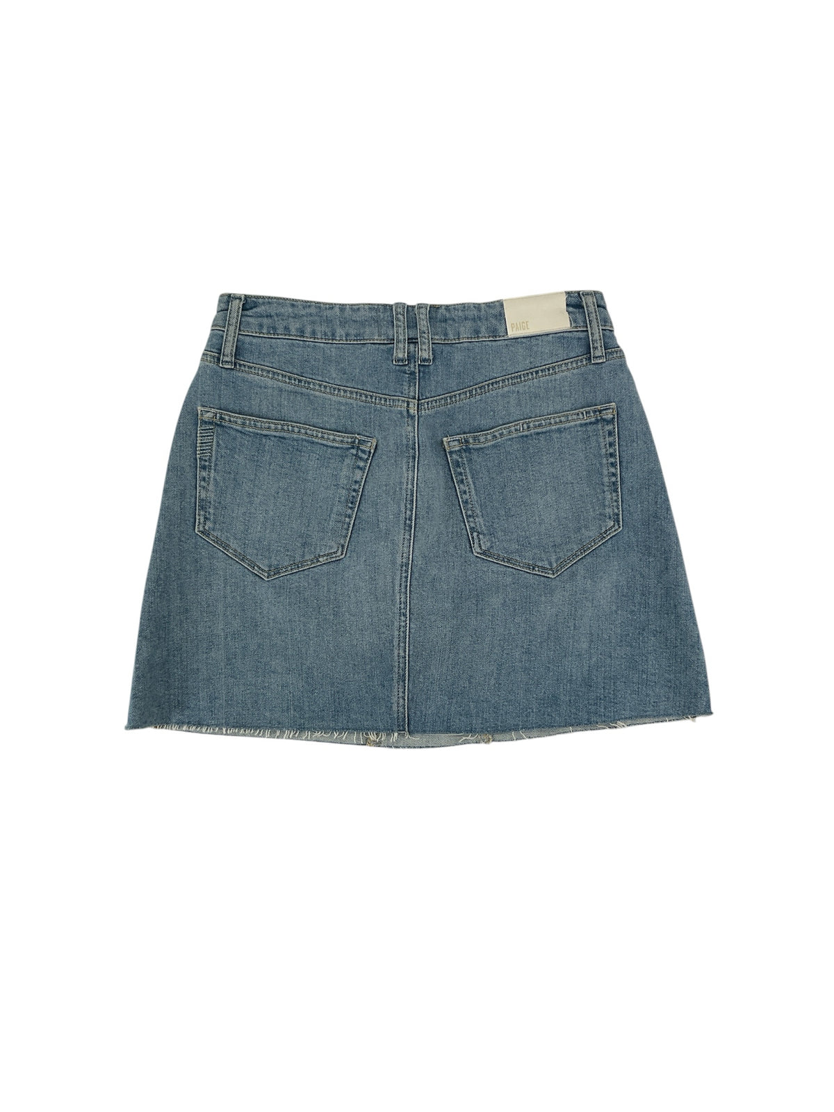 PAIGE Paige Jessie High-Waisted A-Line Denim Mini Skirt Raw Hem Blue Size 6