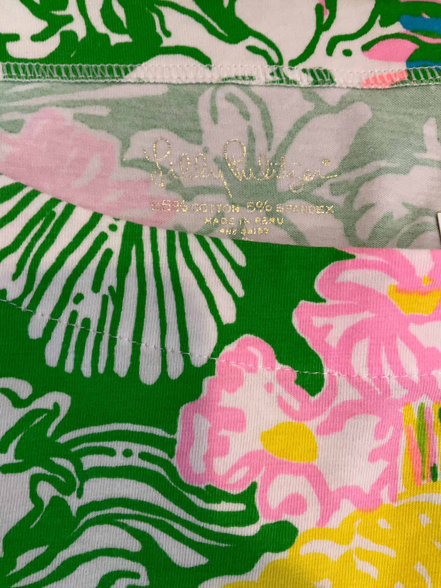 Lilly Pulitzer Multi Color 3/4 Sleeve Multi Color Floral Pre-Owned Casual Top - Size Small - Size S