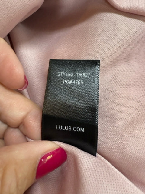 Lulus Social Circle Mauve Pink Skater Dress with Mesh Detail Size Medium