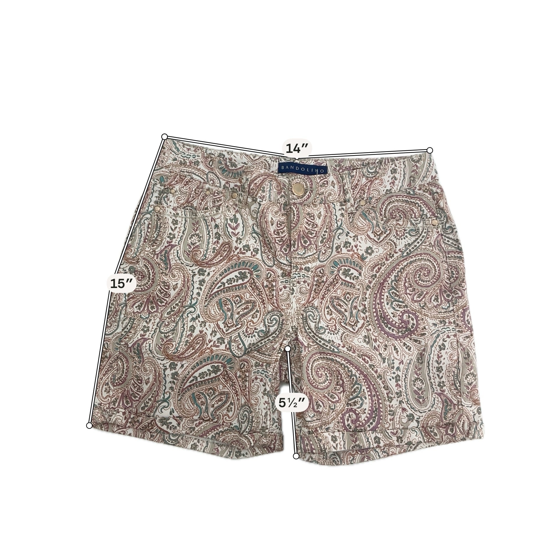 Bandolino Missy Floral Stretch Cotton Shorts Size 6