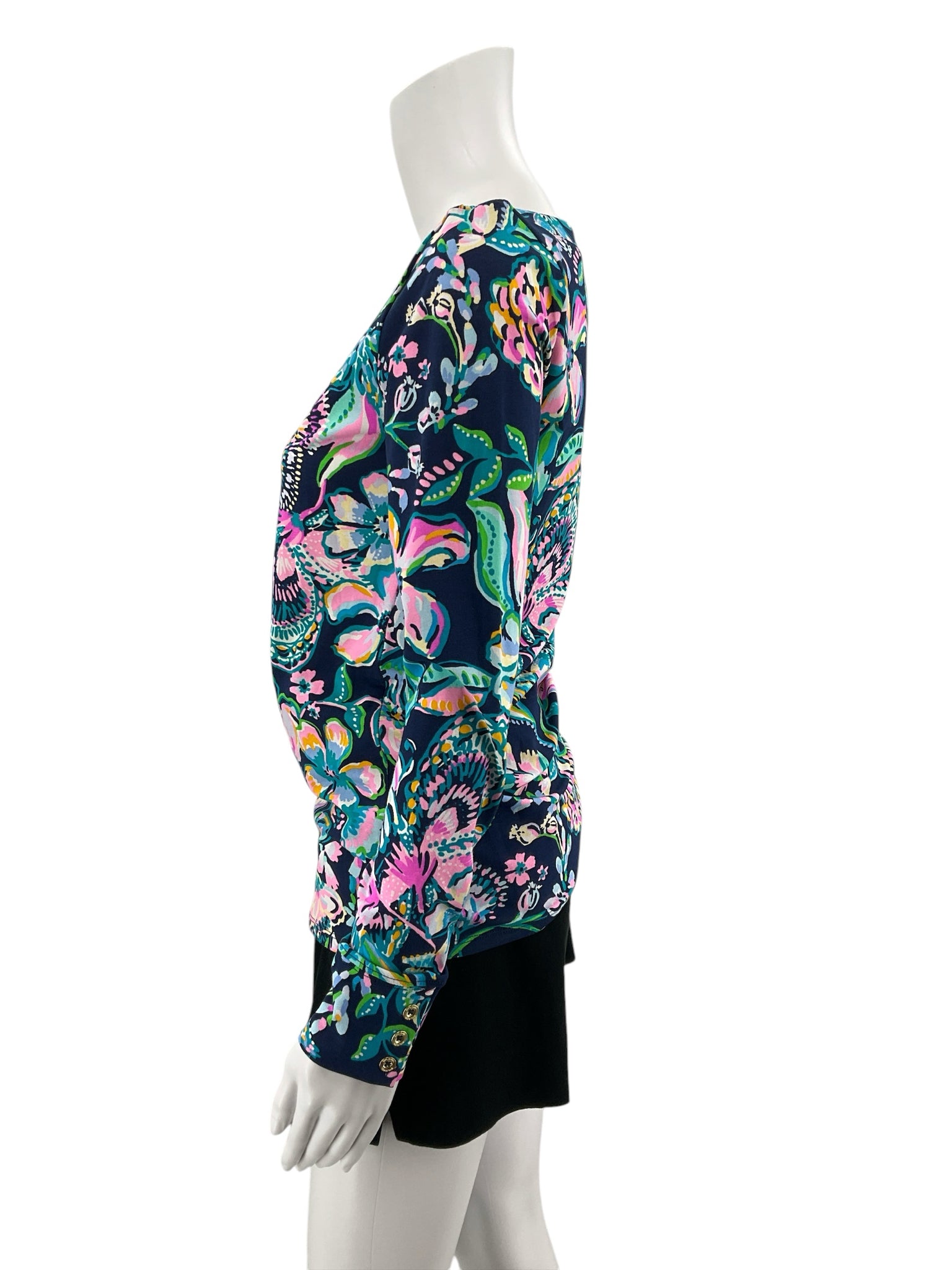 Lilly Pulitzer Nevie Off-Shoulder Top Multi Casa Del Sol Floral S - Downstairs