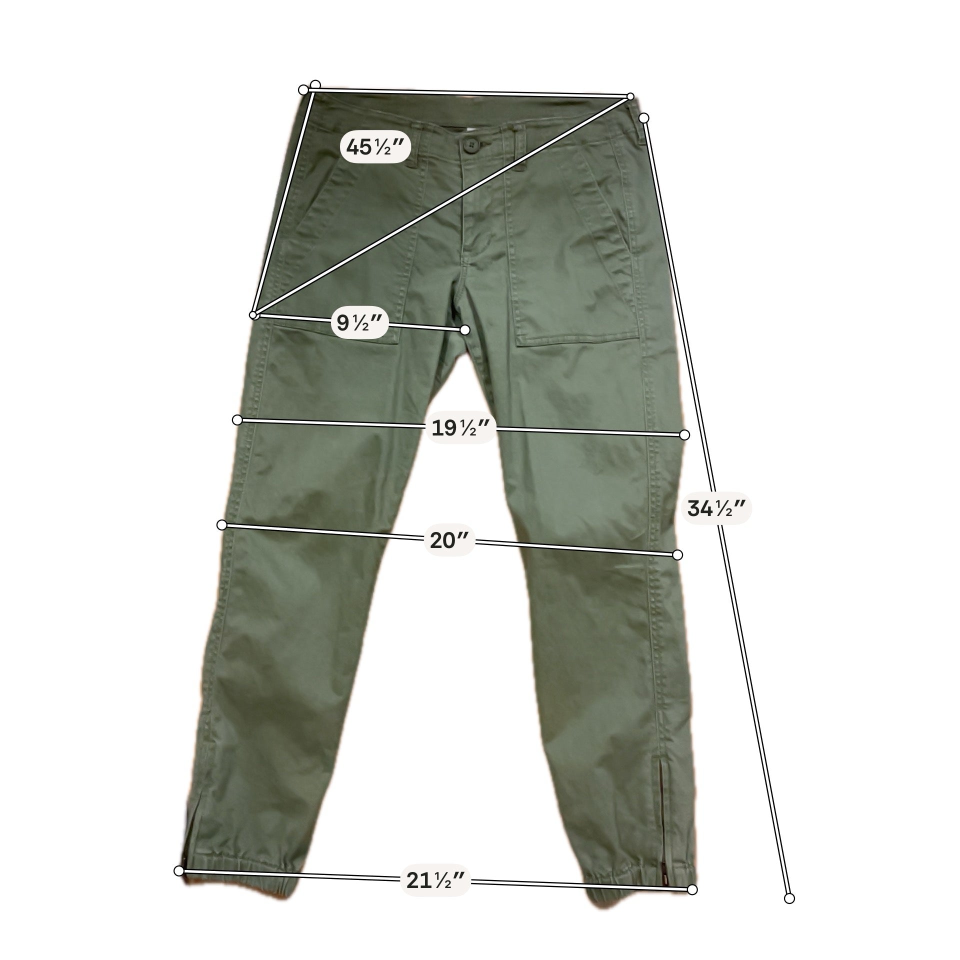 cabi Olive Pant Expedition Jogger Pants Size 4 Olive Green Cargo Utility Style 5076 - Size 4