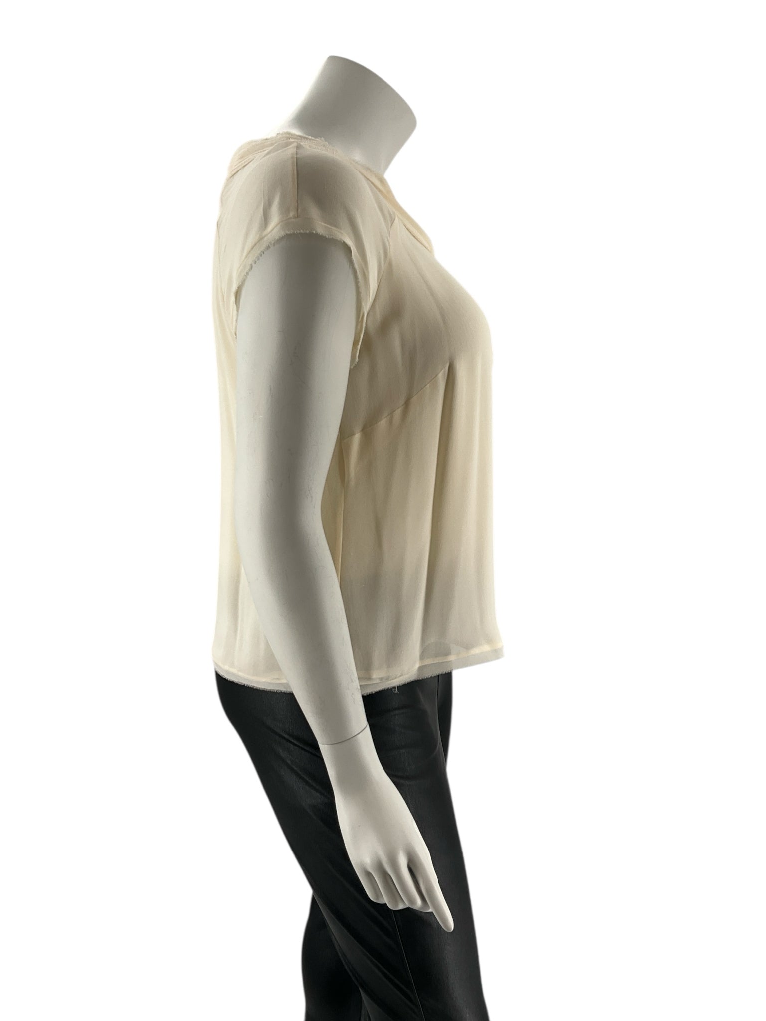 Talbots Cream Solid Pre-Owned Ladies Casual Top - Size 14WP