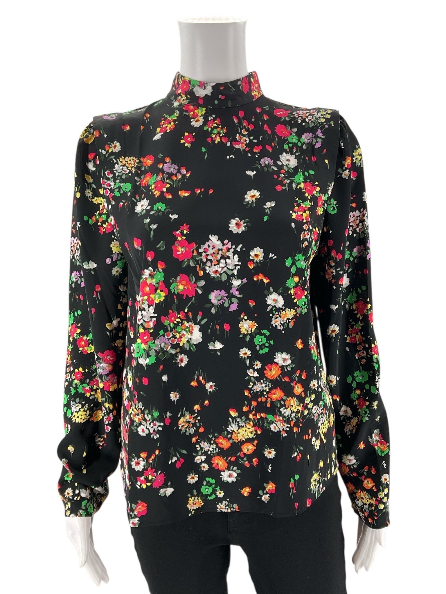H&M - Black/multi Floral Pre-Owned Ladies Casual Top - Size XS