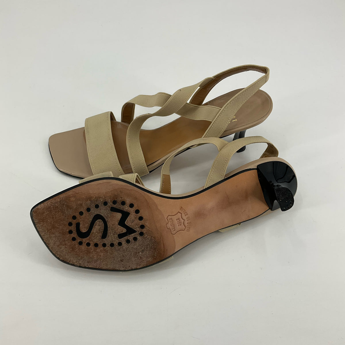 Stuart Weitzman Tan Leather Elastic Criss-Cross Sandals | Size 5.5 - ONLINE ONLY