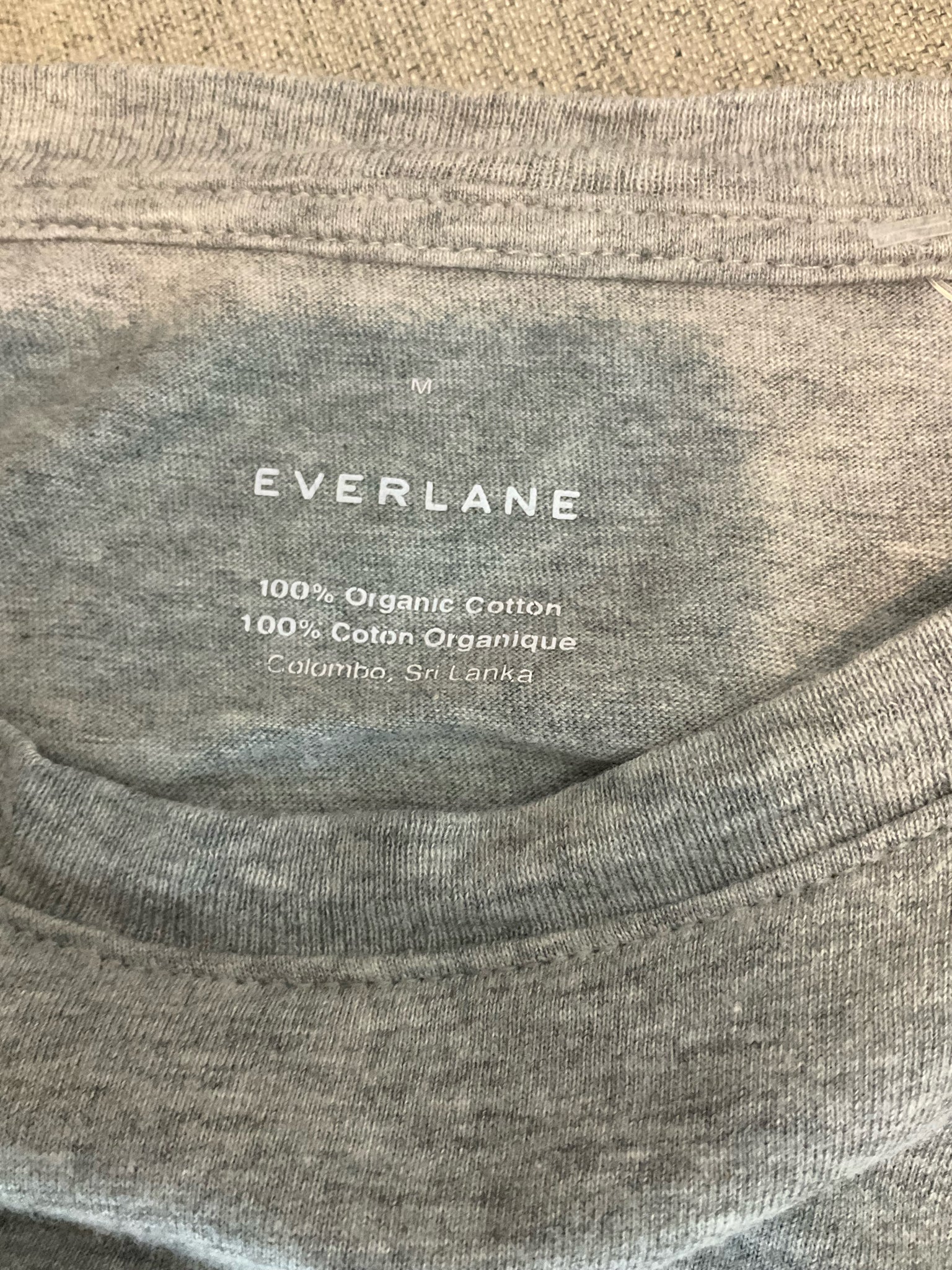 Everlane The Organic Cotton Box-Cut Pocket Tee Womens Size M Heather Gray