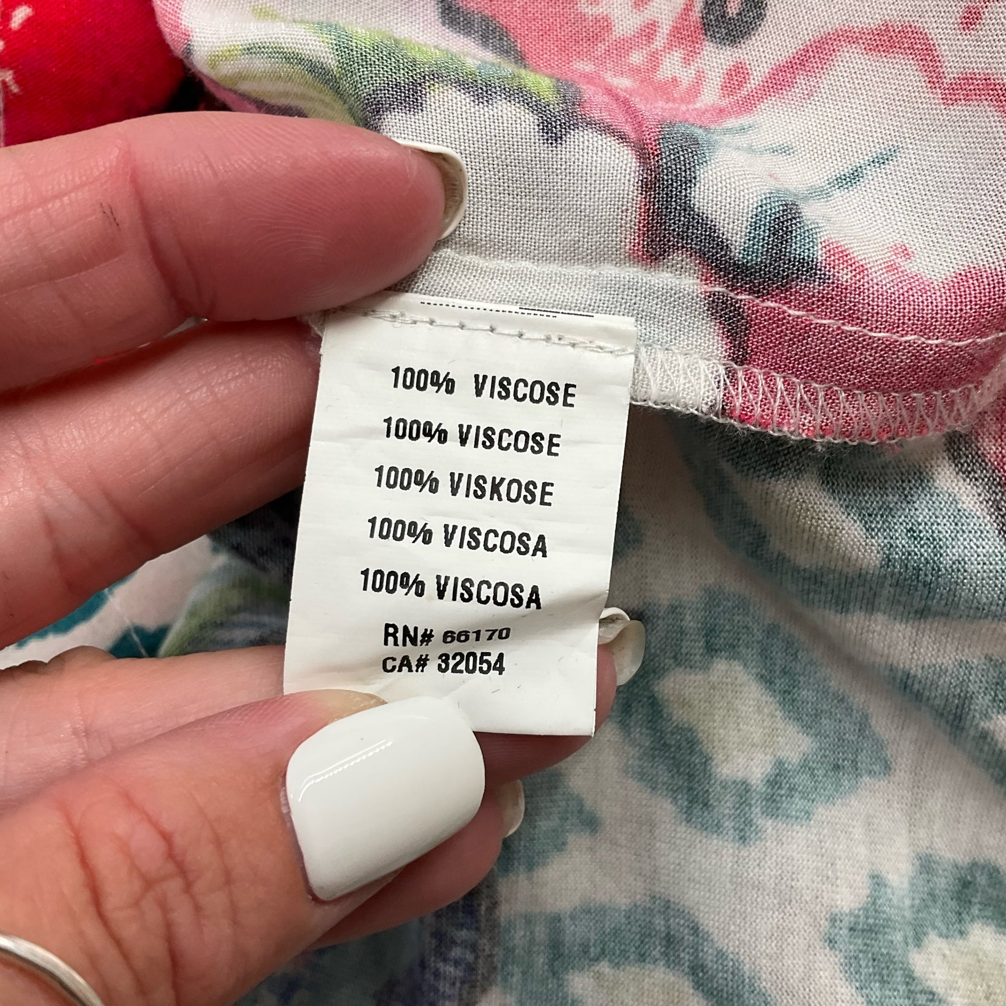 Blank London Peach/Blue/Pink/Green Floral Pre-Owned Top - Size Large - Margaret’s Fine Consignment