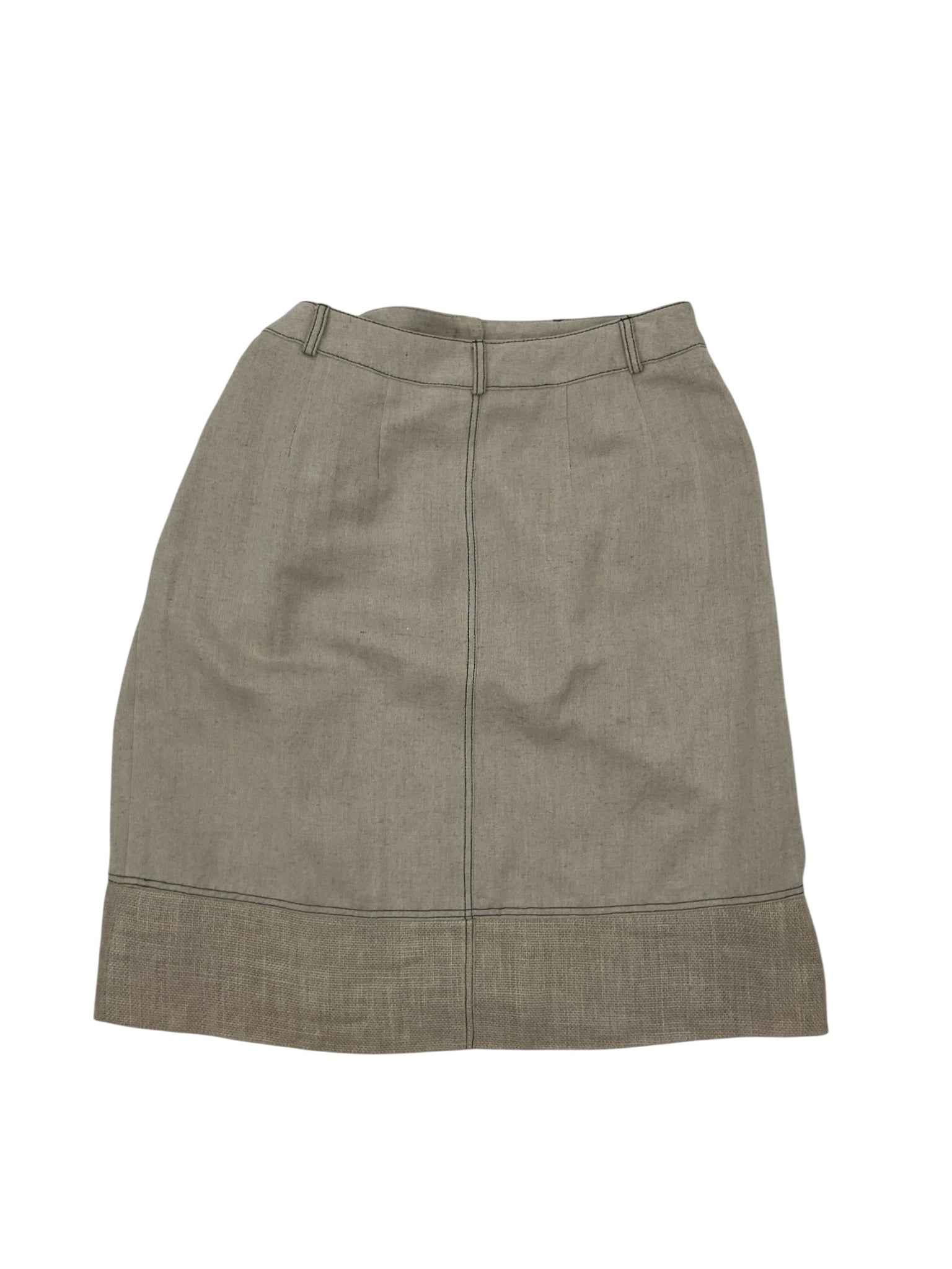 Harvé Benard Tan Skirt Tan Linen Blend Knee Length Career Skirt Size 10 - Size 10