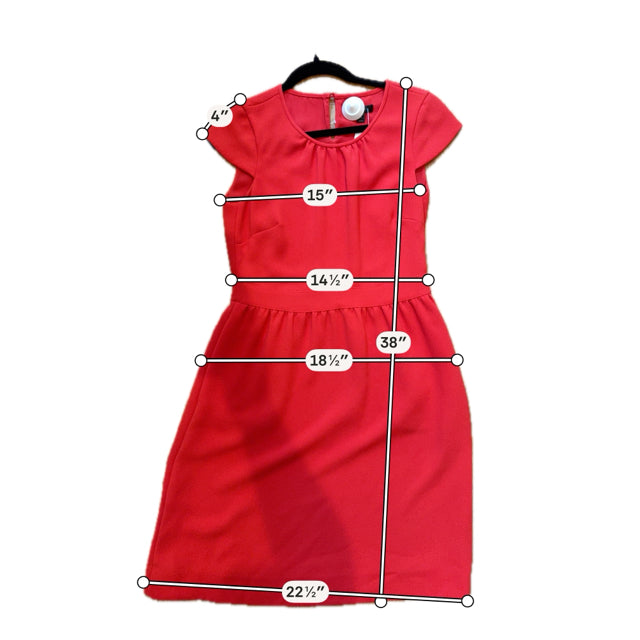 J.Crew Crepe Cap-Sleeve Dress Red A-Line Size 4