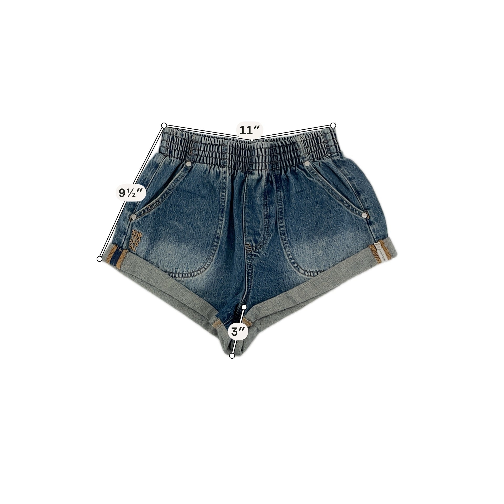 One Teaspoon Blue Shorts Hunters Blue Denim Shorts Elastic Waist Size XS - Size XS