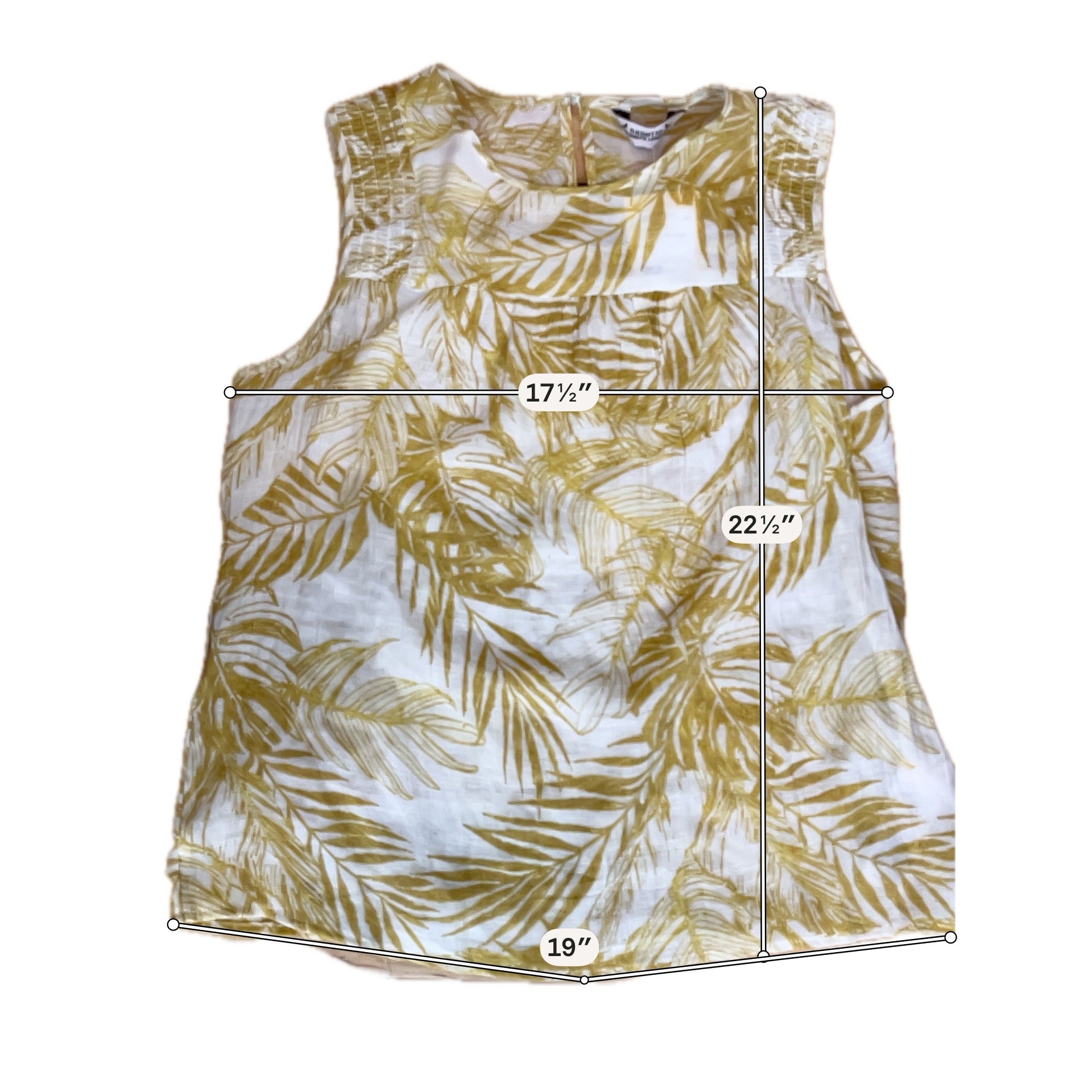 Nanette Lepore Mustard Palm Leaf 2-Piece Set Top & Pants | Size Medium