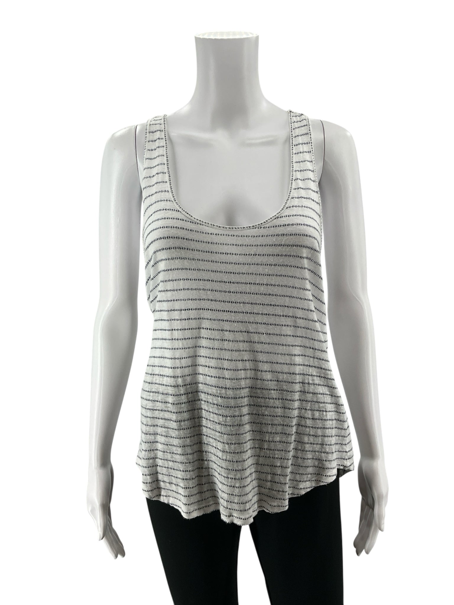 Caslon Linen Racerback Striped Tank Top Size XS