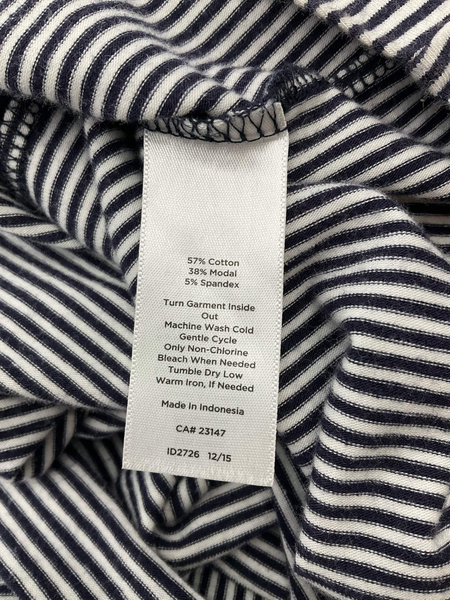 Talbots Navy/White Stripe Pre-Owned Ladies Dress - Size Small Petite