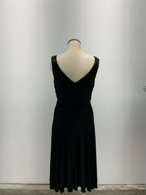 Jessica Howard Evenings Black Jeweled Cowl Neck Cocktail Dress Size 8 - ONLINE ONLY