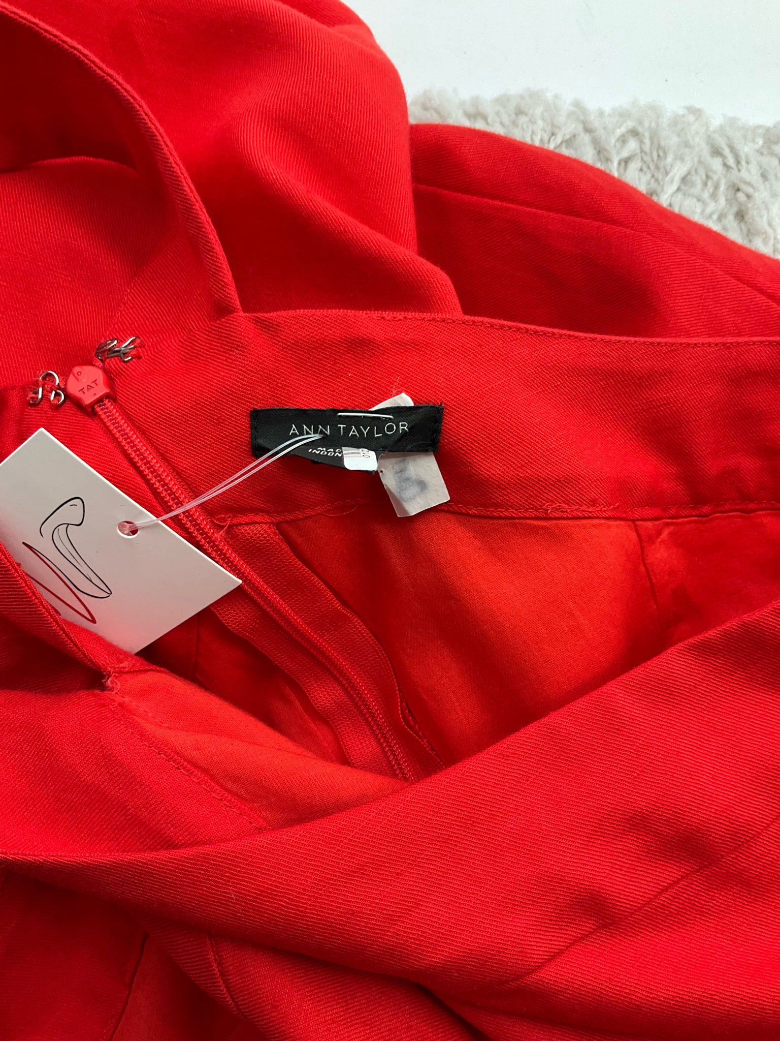 Ann Taylor Red Linen Blend Halter Sheath Dress Size 8